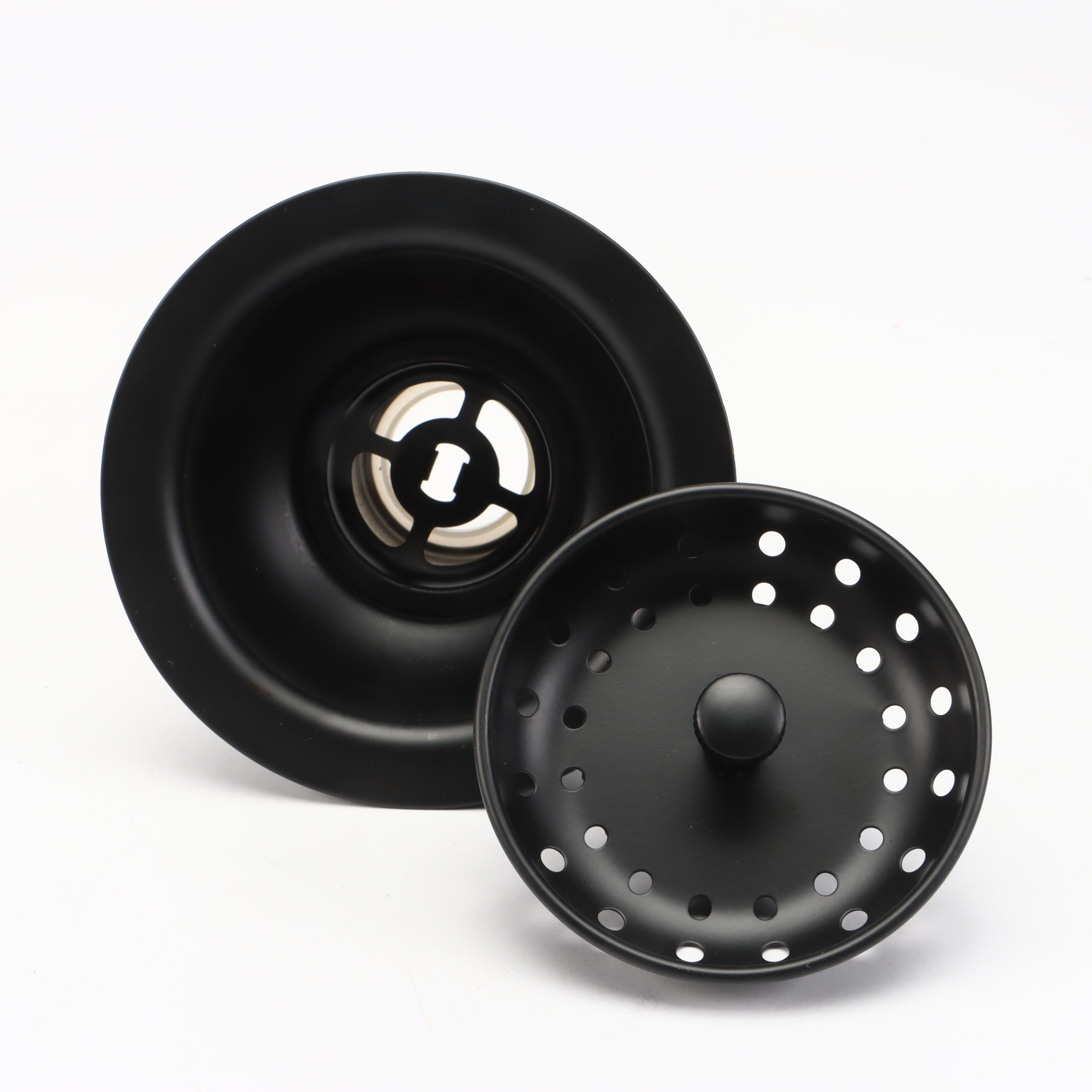 Kohler Satin Black, Black Stainless Kitchen Sink Flanges and Basket Strainers
