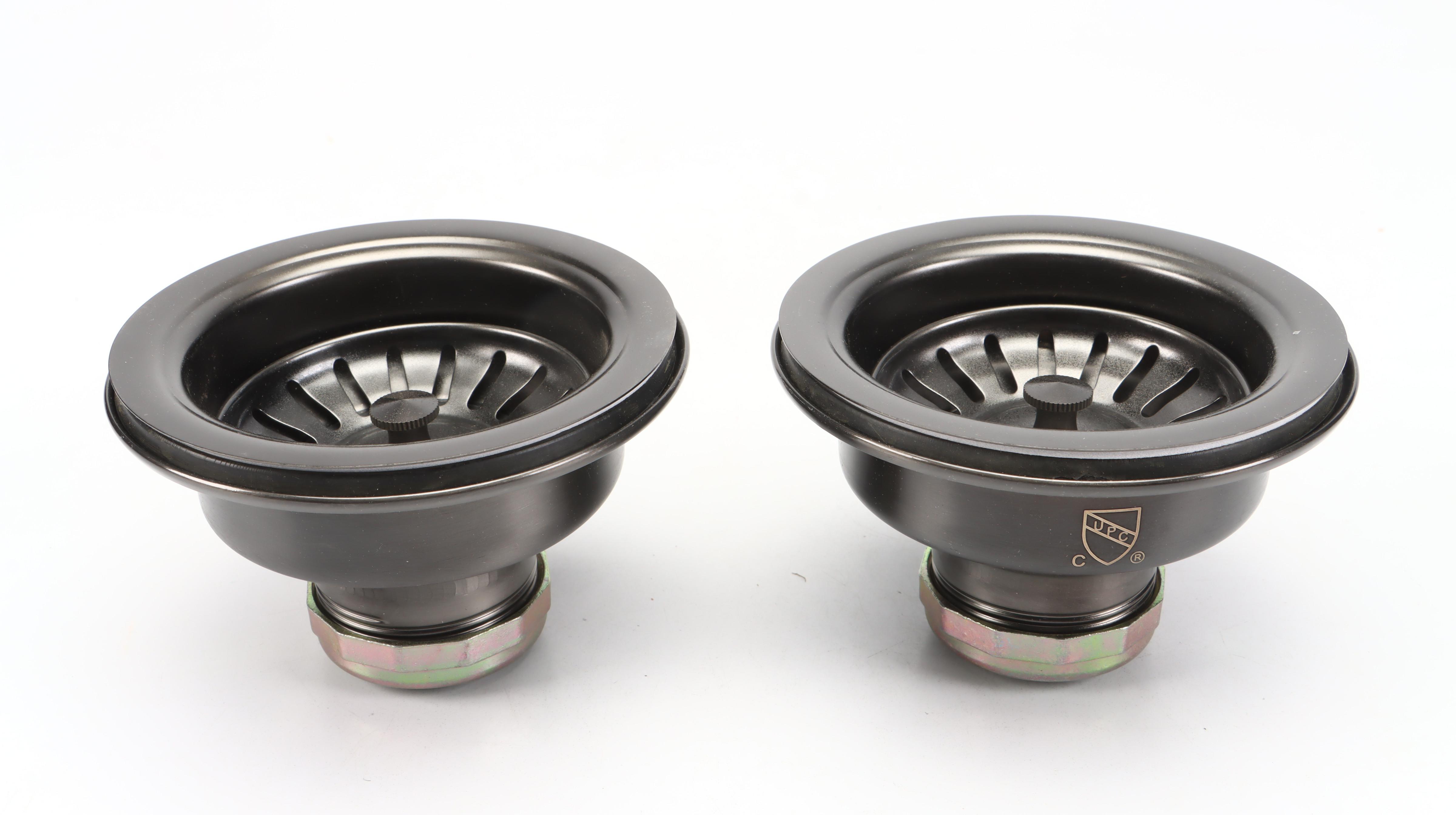 Kohler Satin Black, Black Stainless Kitchen Sink Flanges and Basket Strainers