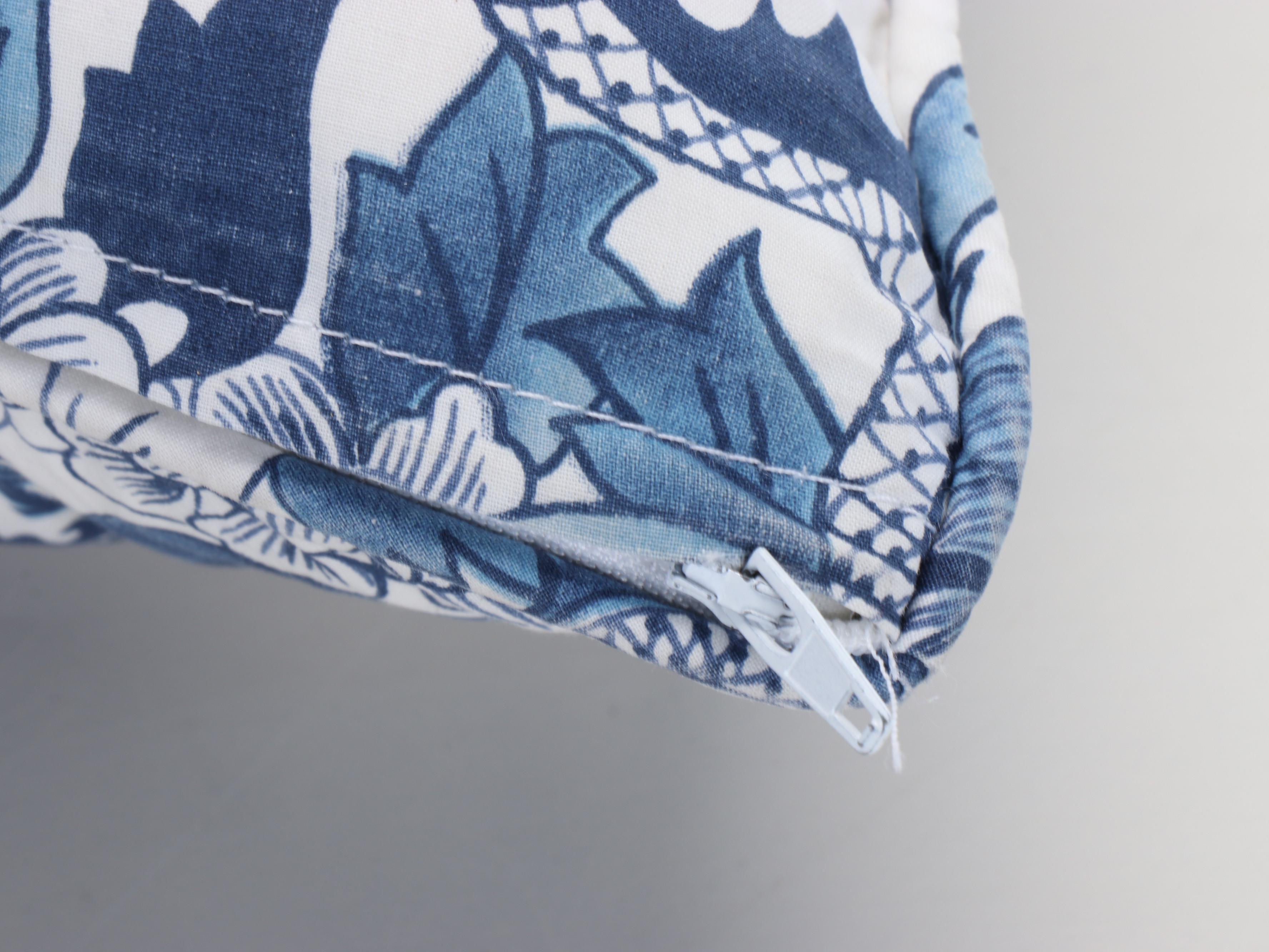 Blue and White Chinoiserie Print Accent Pillows & Block Pieced Bespoke Pillows