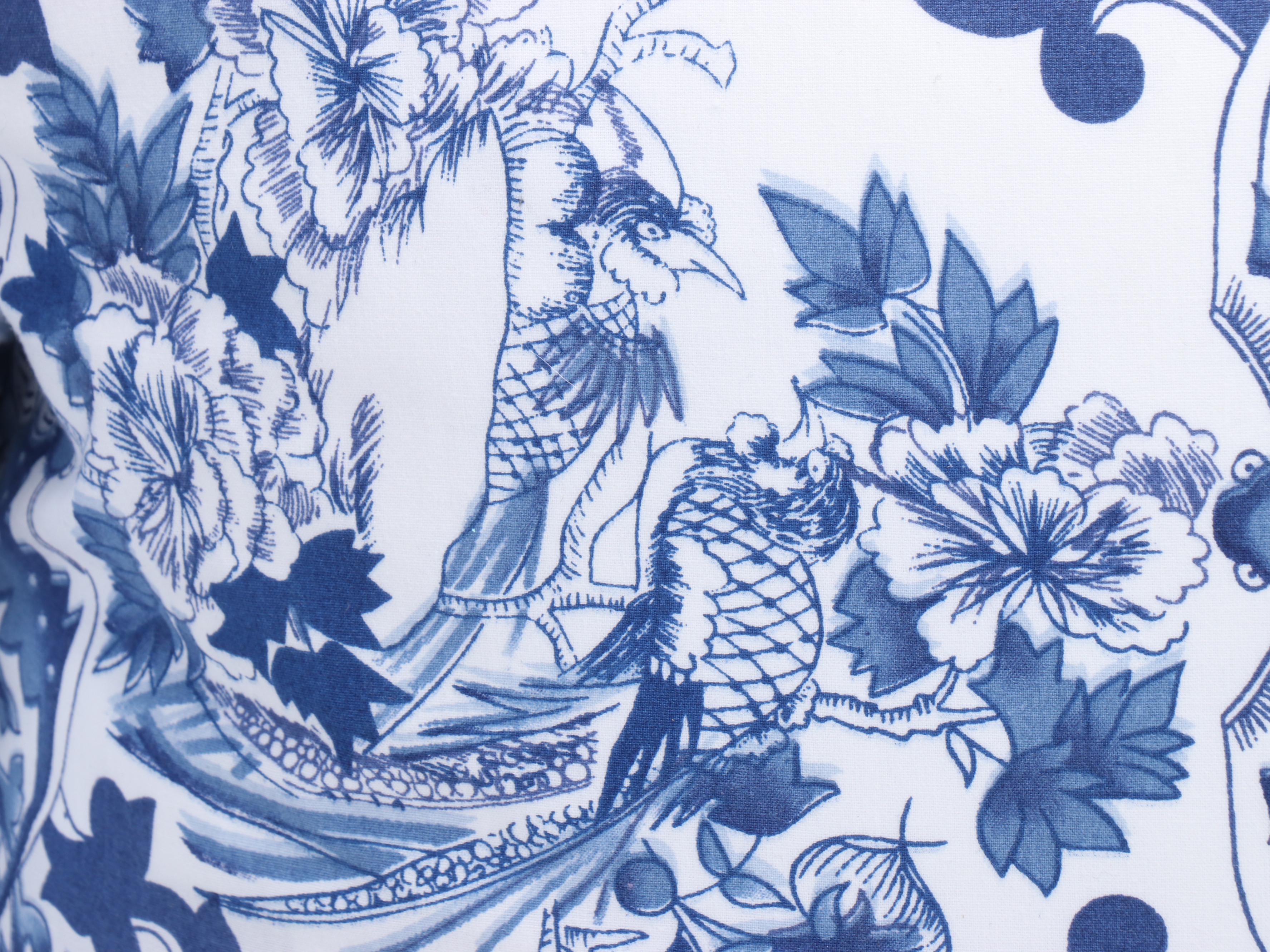 Blue and White Chinoiserie Print Accent Pillows & Block Pieced Bespoke Pillows