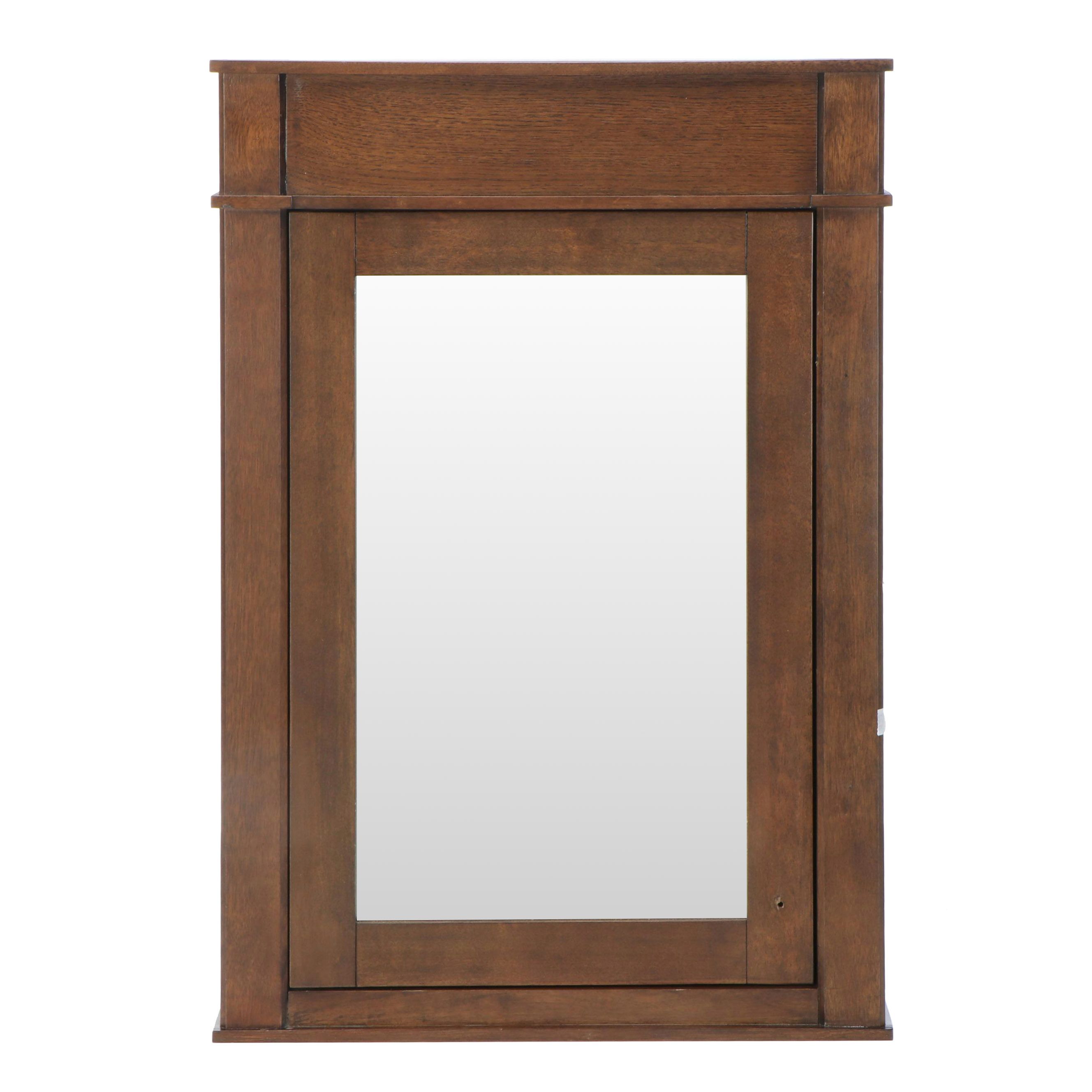 Victorian Style Wood Mirrored Medicine Cabinet with Adjustable Shelves