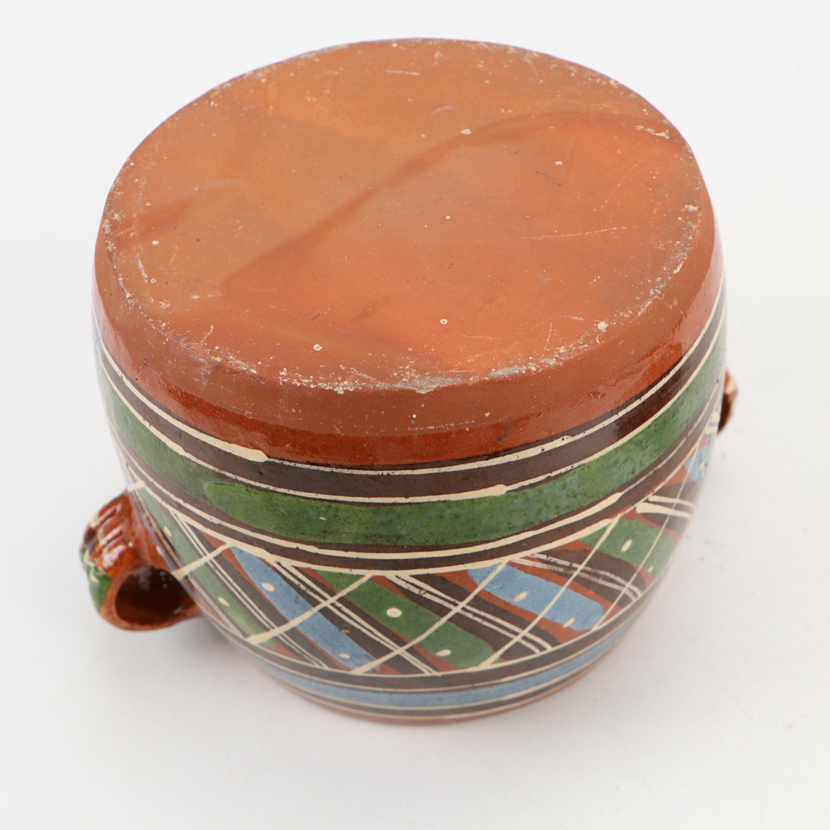 German Erphila Pottery Pitcher with Mexican Terracotta Bean Pot, 20th Century