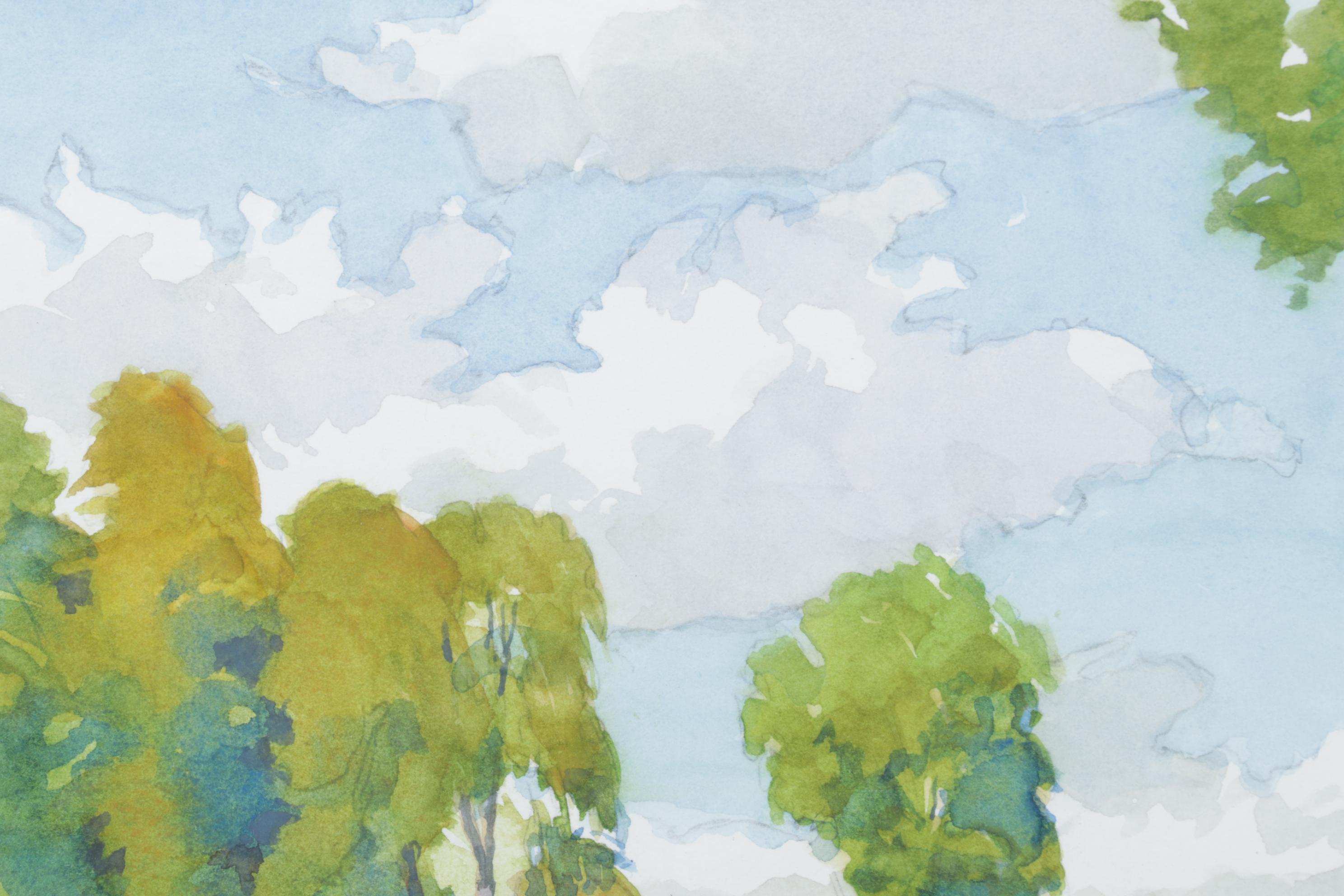 Robert A. Knight Watercolor "Number 18, Wooster Country Club", Signed