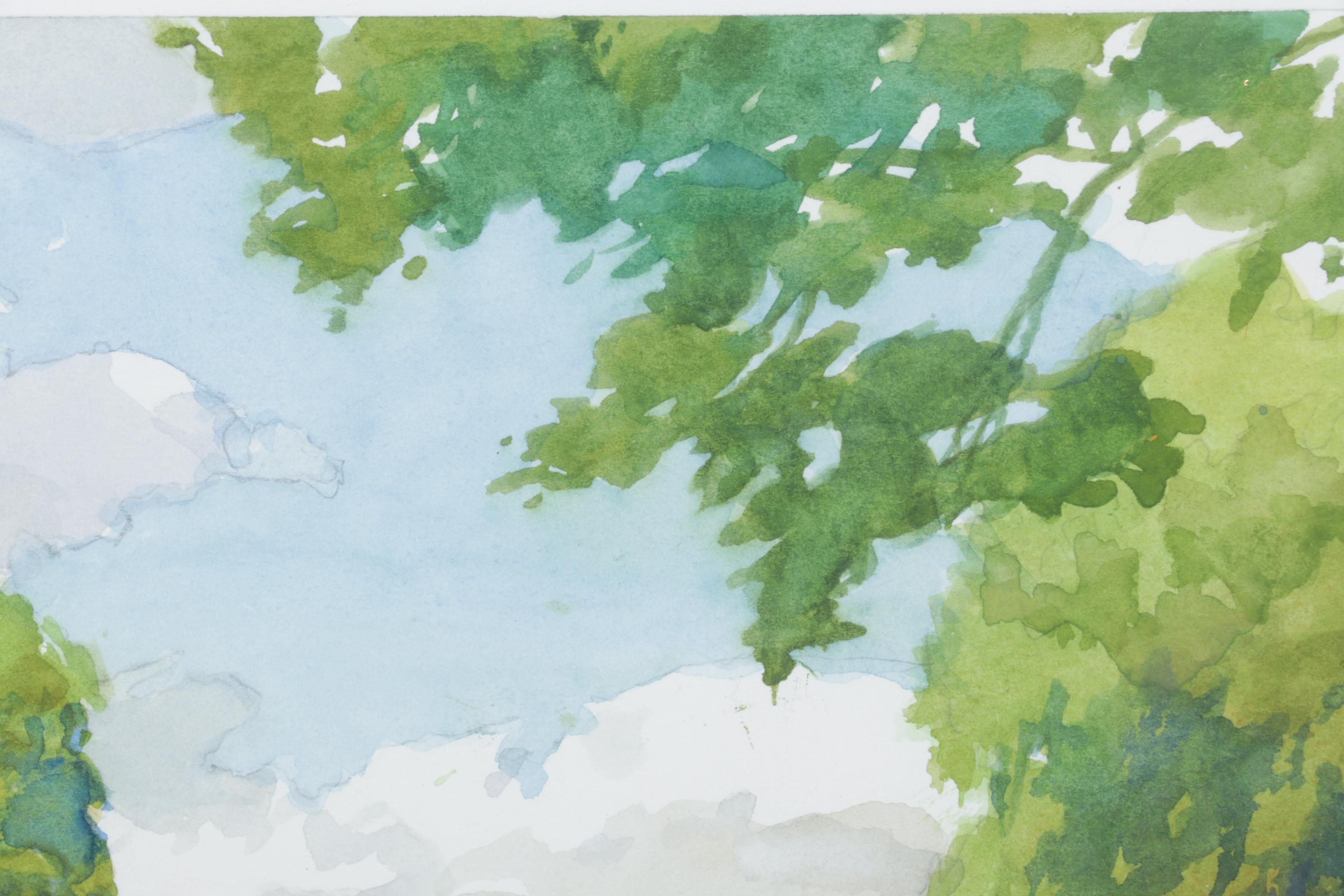 Robert A. Knight Watercolor "Number 18, Wooster Country Club", Signed