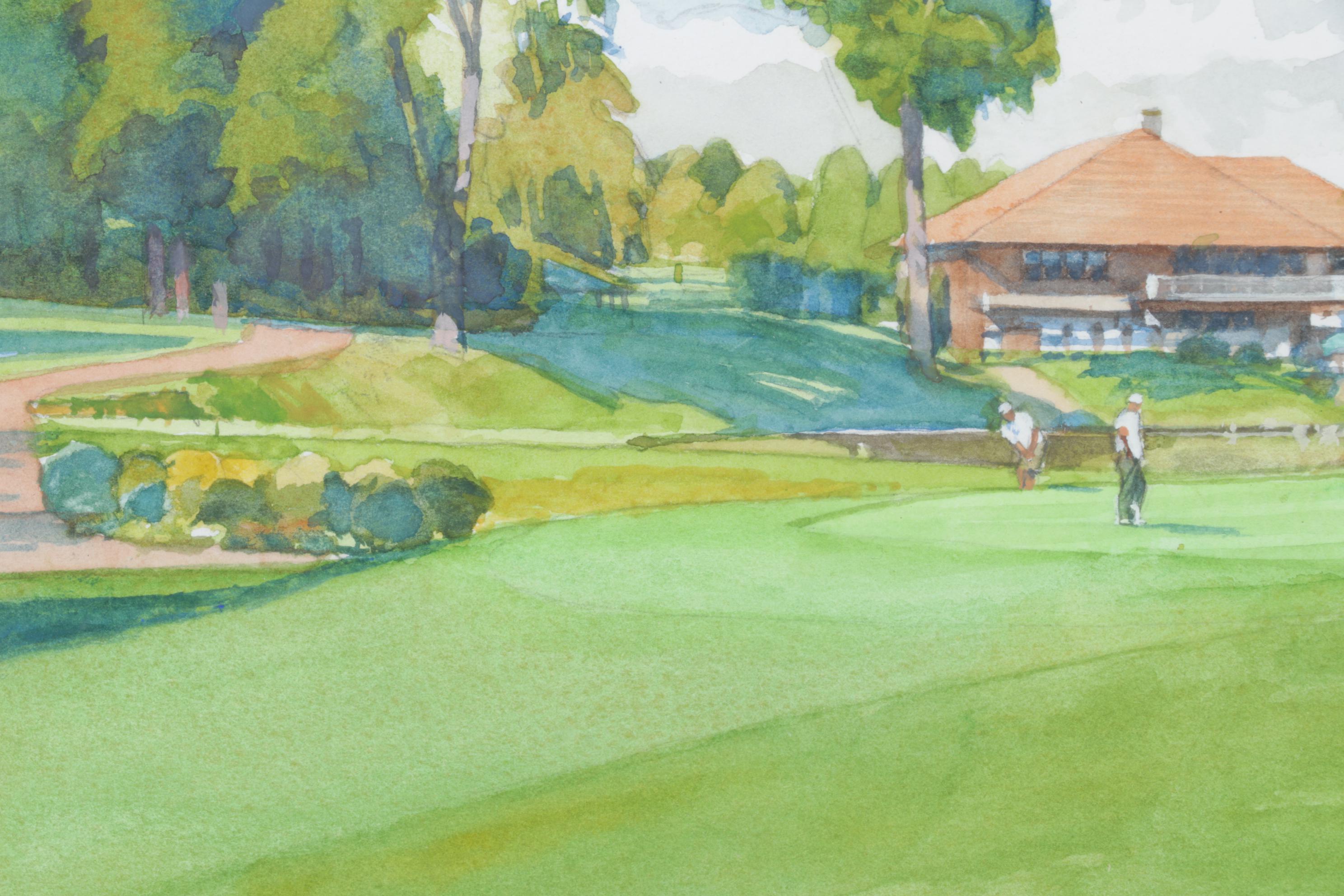 Robert A. Knight Watercolor "Number 18, Wooster Country Club", Signed