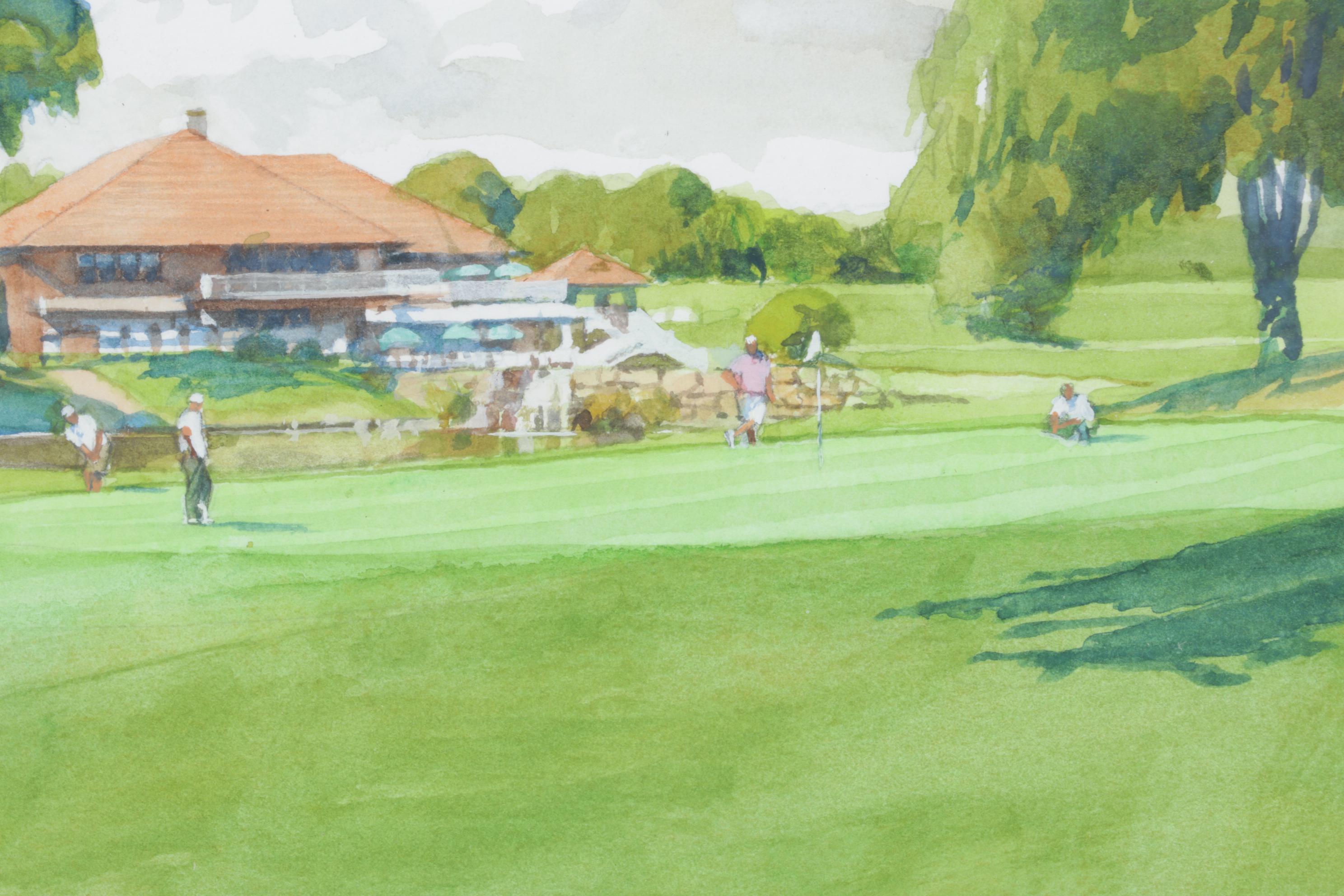 Robert A. Knight Watercolor "Number 18, Wooster Country Club", Signed