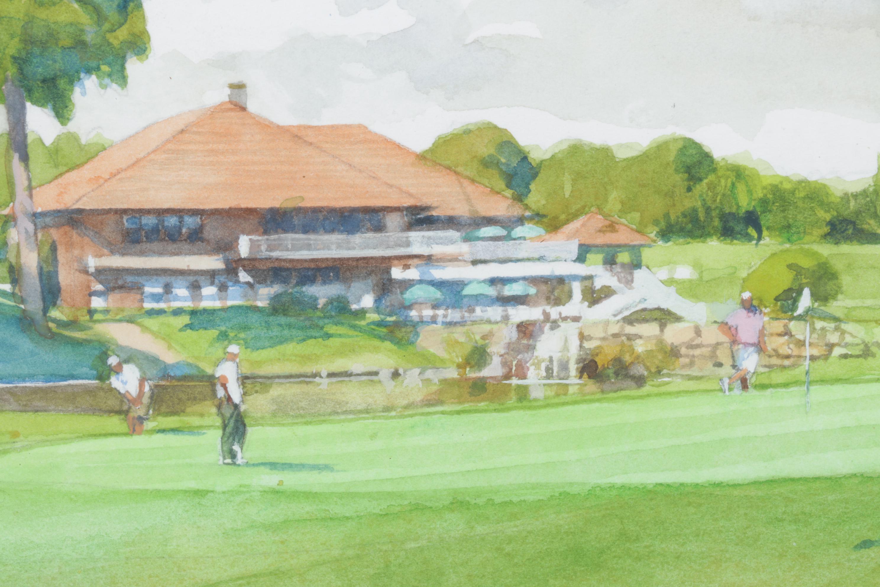 Robert A. Knight Watercolor "Number 18, Wooster Country Club", Signed
