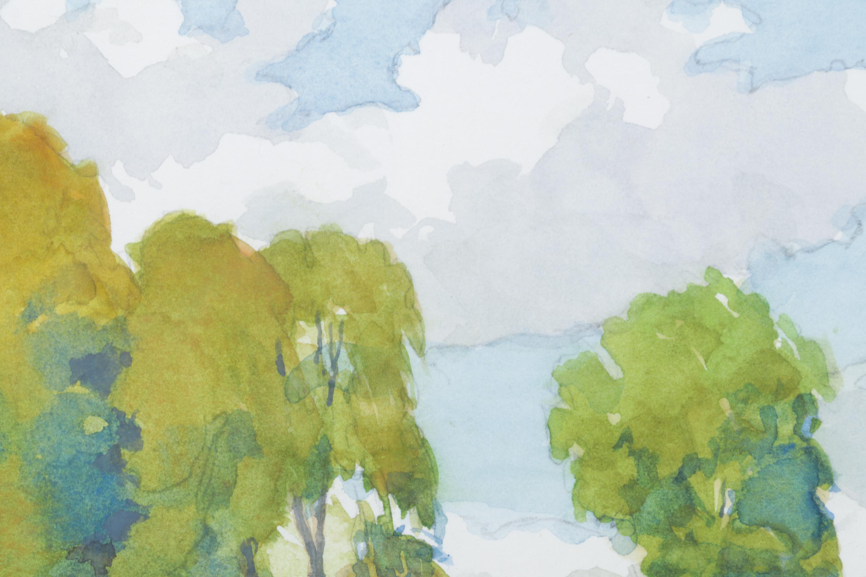 Robert A. Knight Watercolor "Number 18, Wooster Country Club", Signed