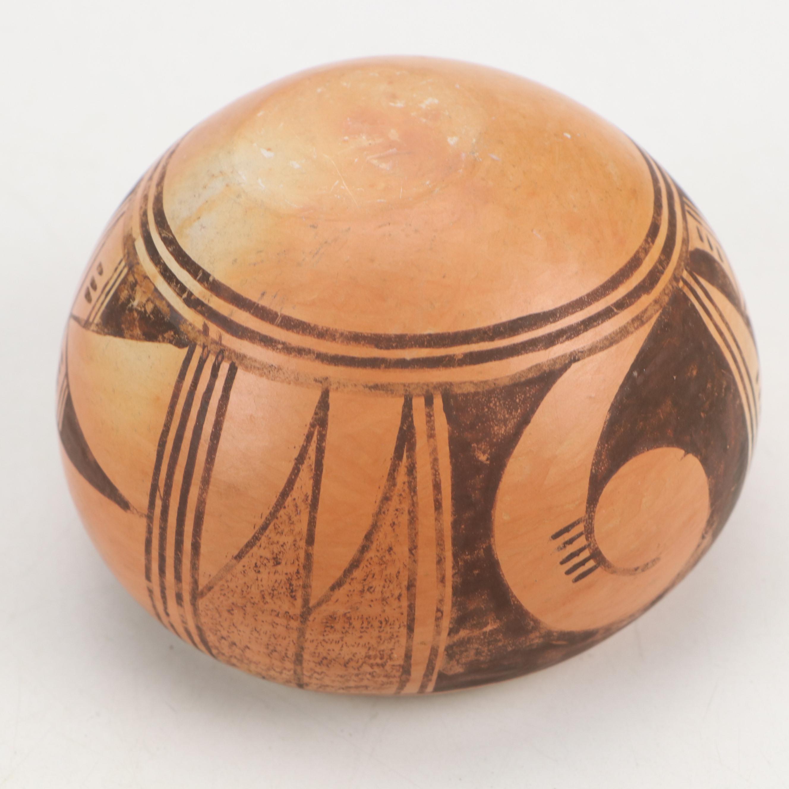 Couroc Roadrunner Tray with Southwestern Style Terracotta Pot, 20th Century