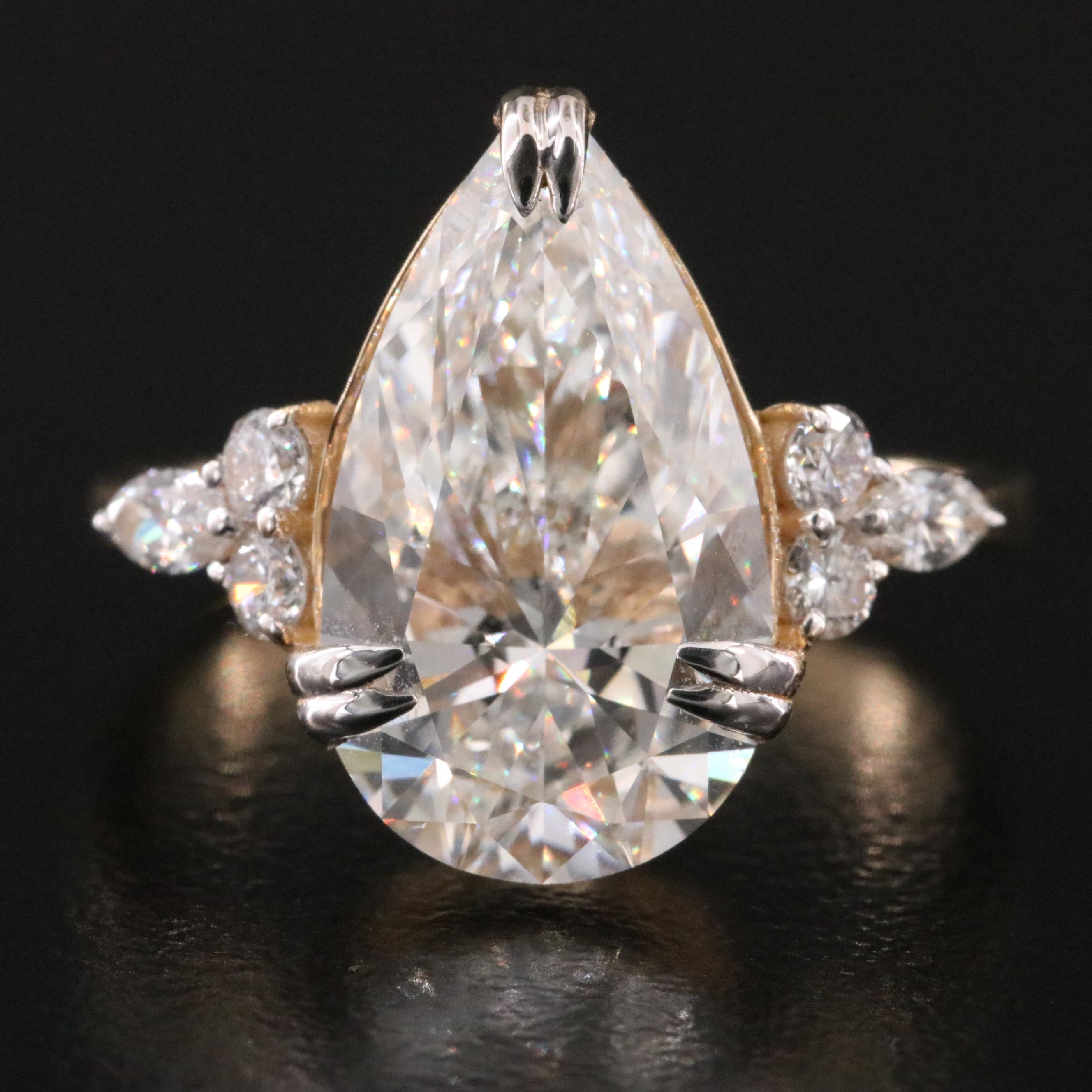 14K 4.60 CTW Lab Grown Diamond Ring with IGI Report