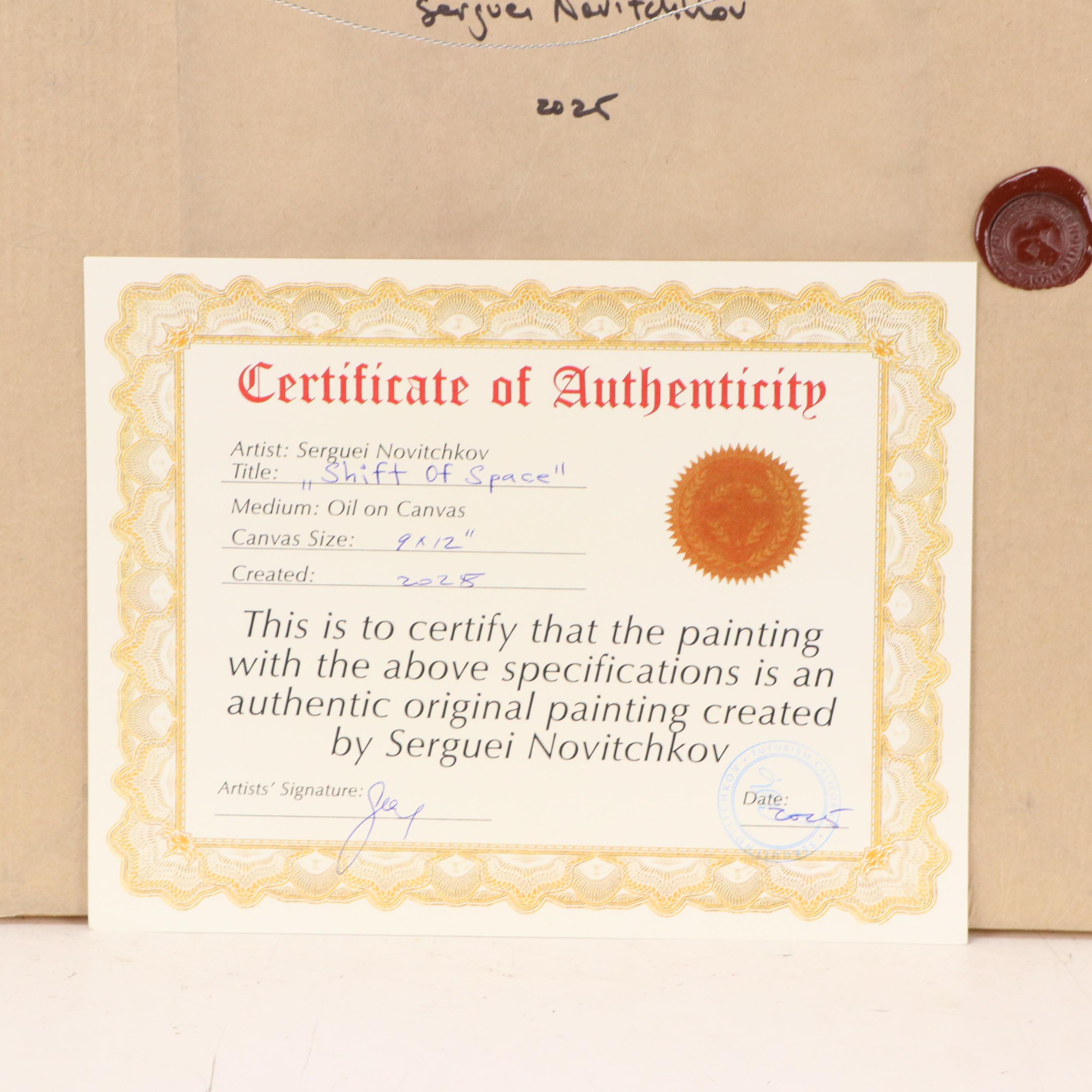 Serguei Novitchkov Stylized Landscape Oil Painting "Shift Of Space," 2025