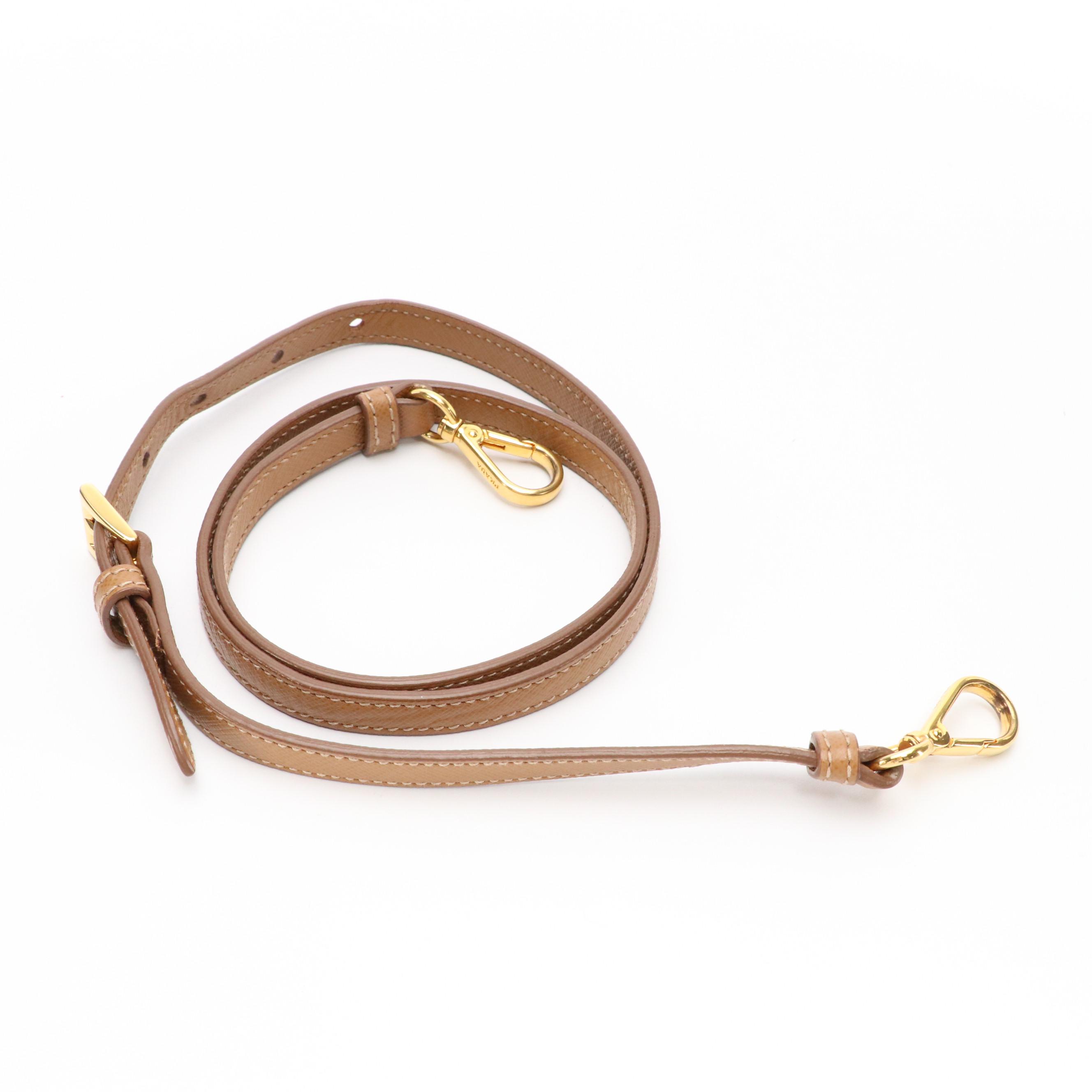 Prada Promenade Dome Two-Way Bag in Brown Saffiano Lux Leather