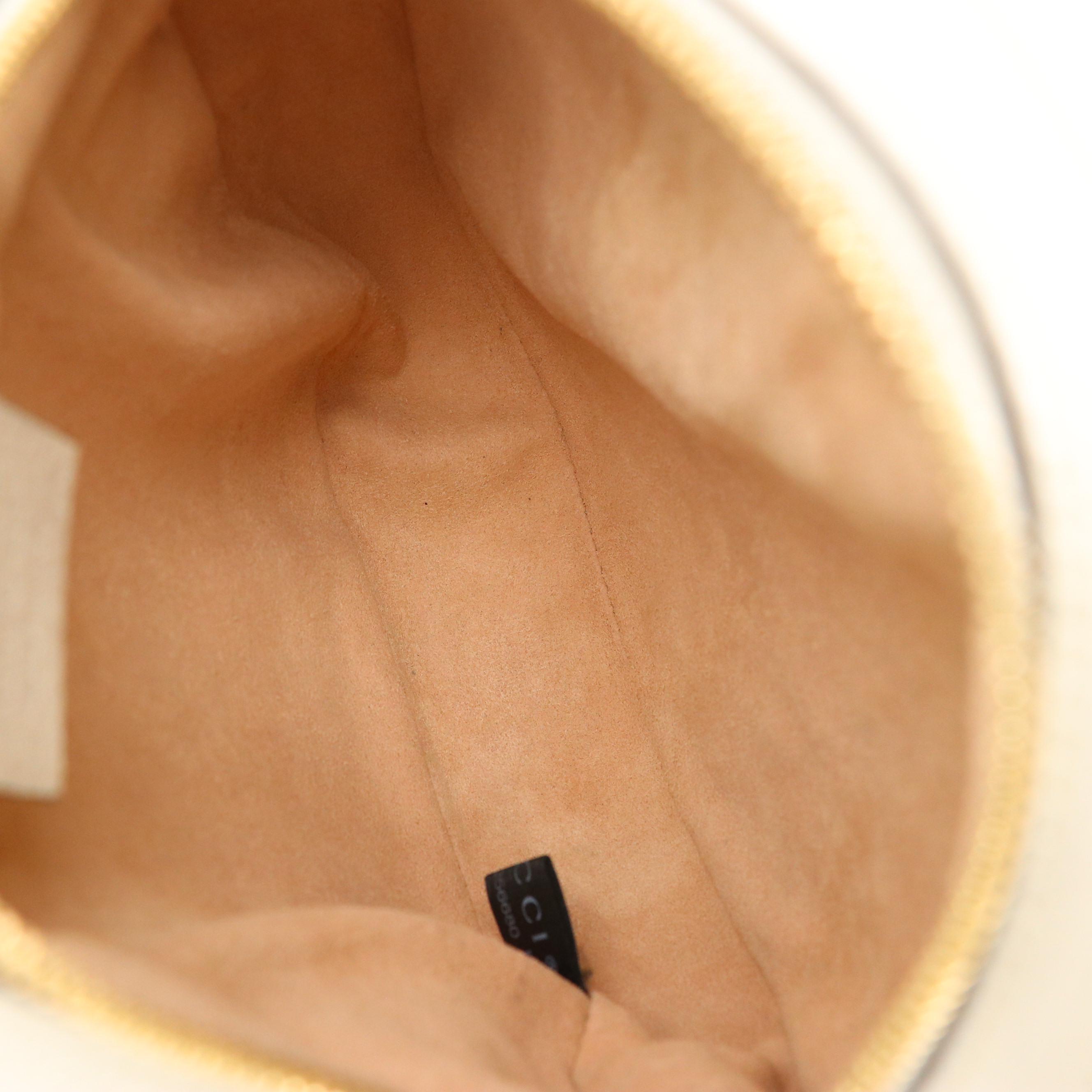 Gucci Ophidia Round Crossbody Bag in White Web Striped Leather