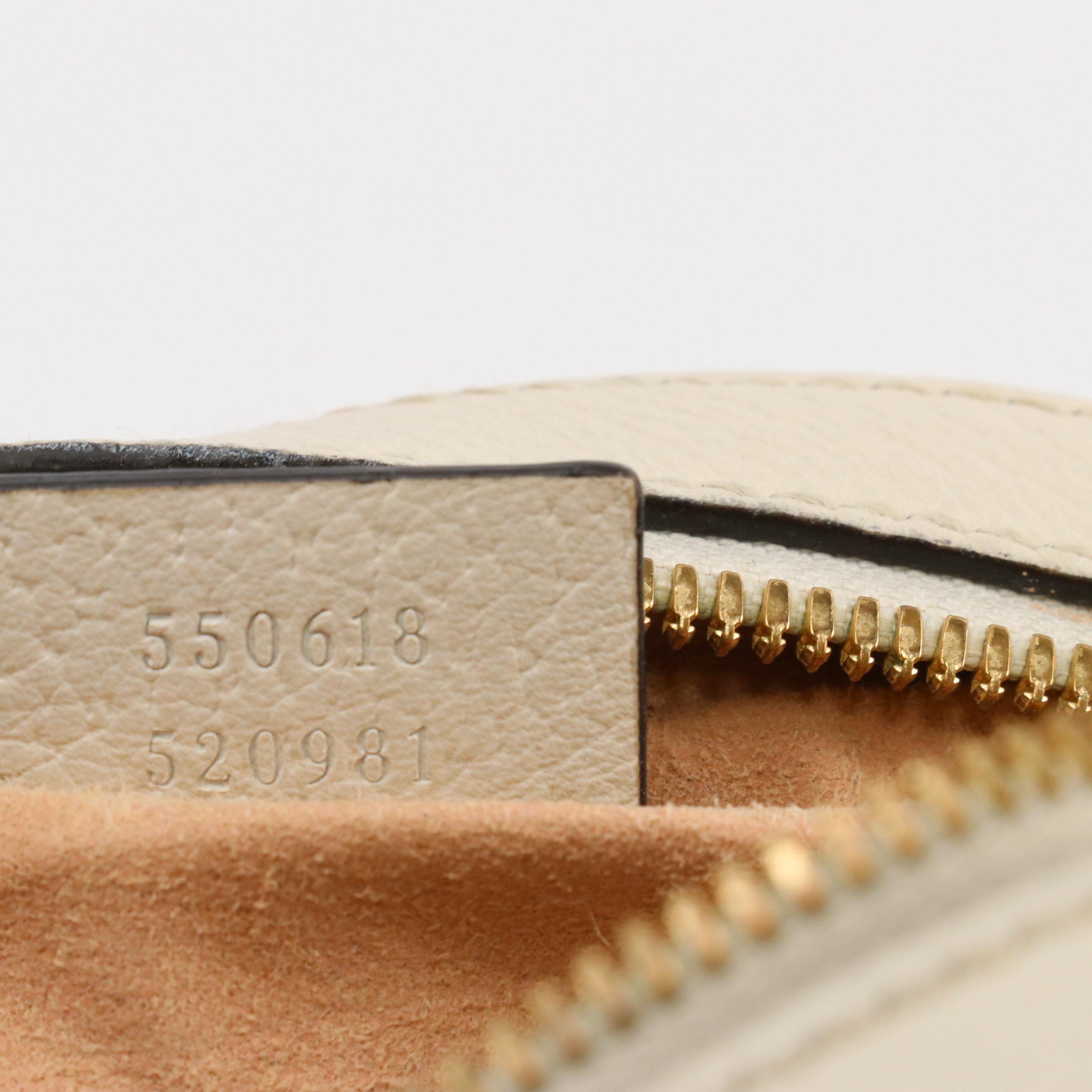 Gucci Ophidia Round Crossbody Bag in White Web Striped Leather