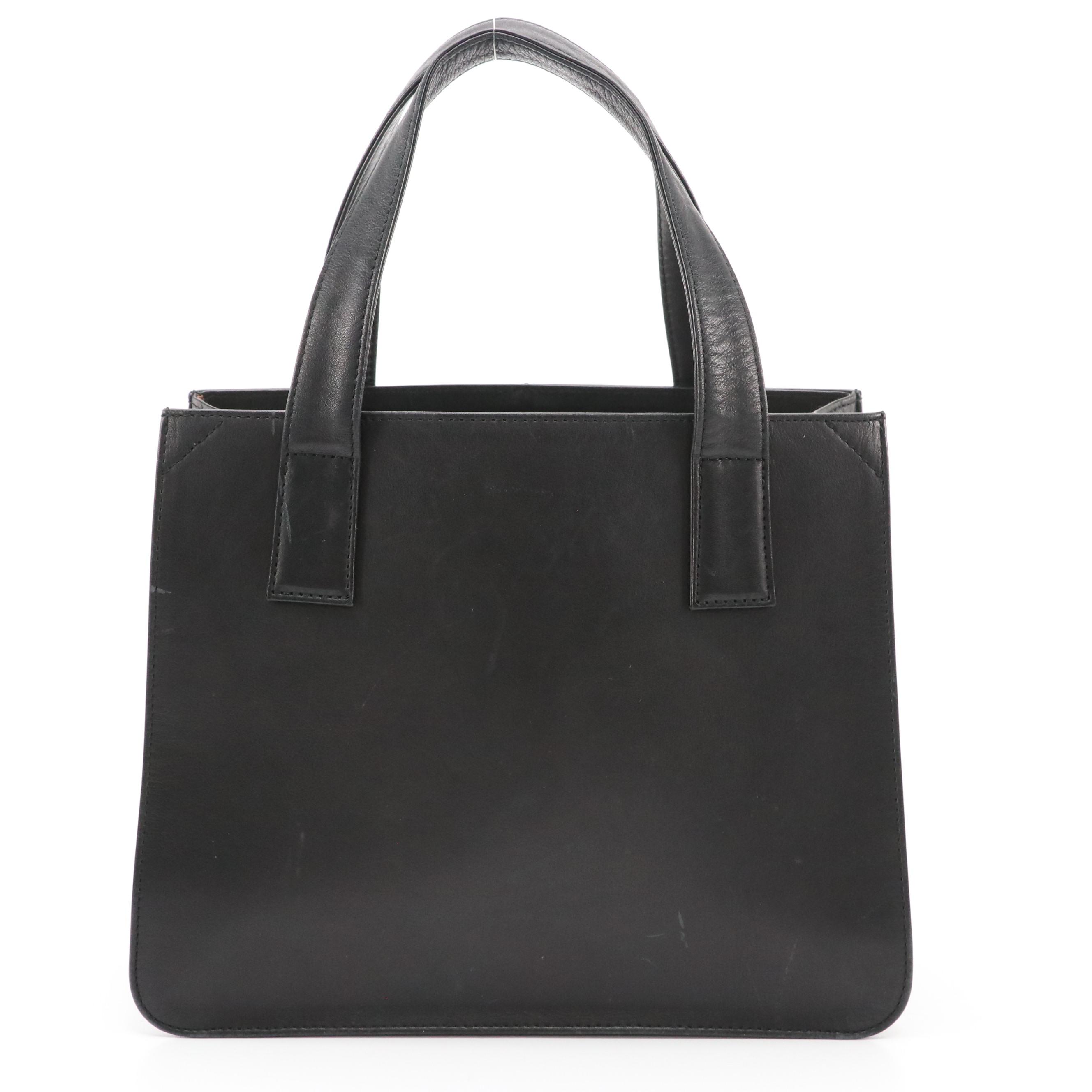 Givenchy Maroquinerie Vintage Small Tote in Black Calfskin and Patent Leather