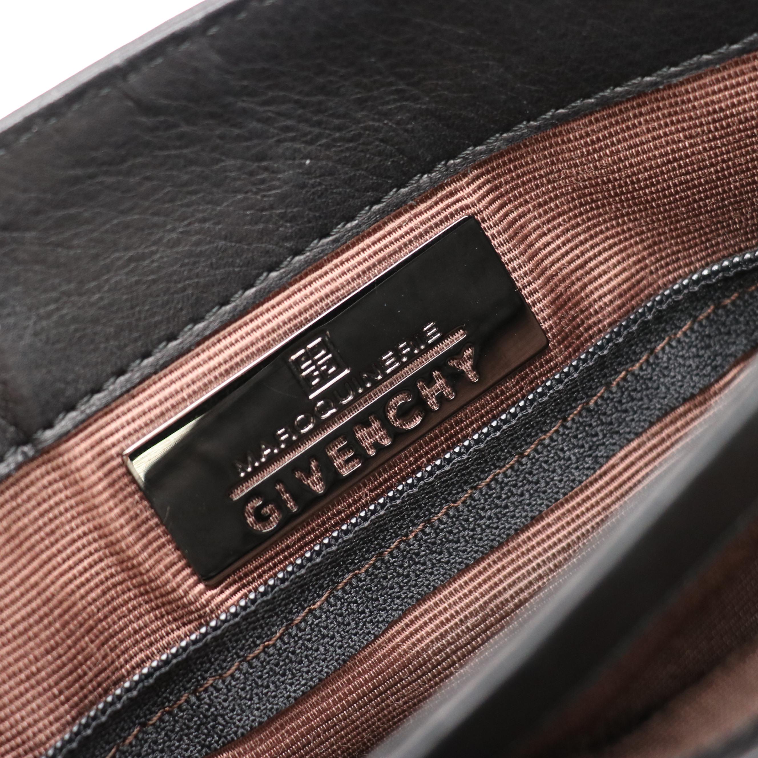 Givenchy Maroquinerie Vintage Small Tote in Black Calfskin and Patent Leather