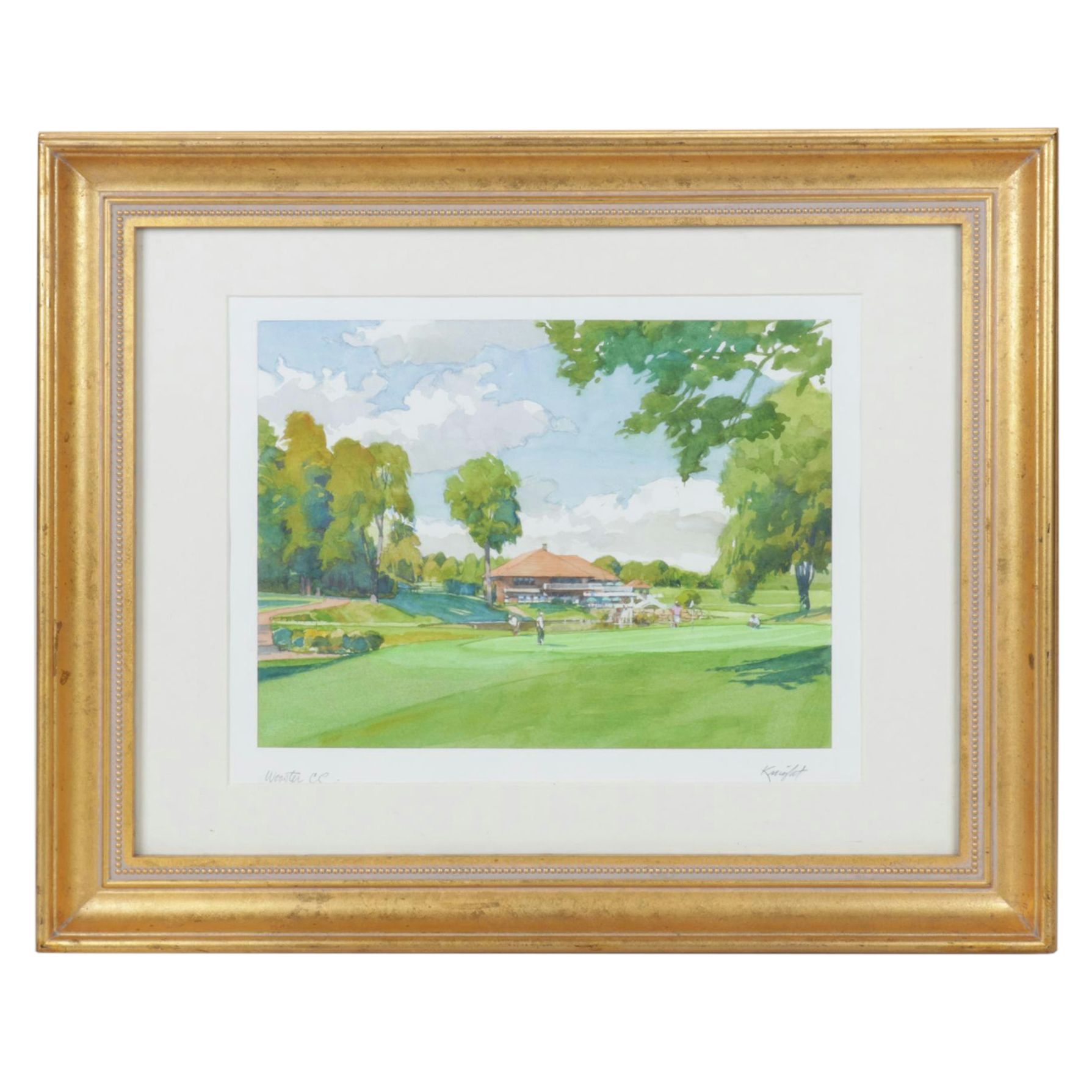 Robert A. Knight Watercolor "Number 18, Wooster Country Club", Signed