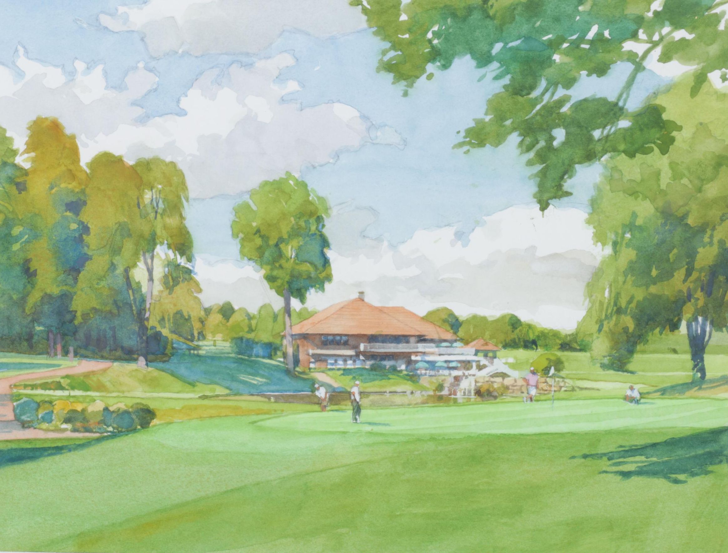 Robert A. Knight Watercolor "Number 18, Wooster Country Club", Signed