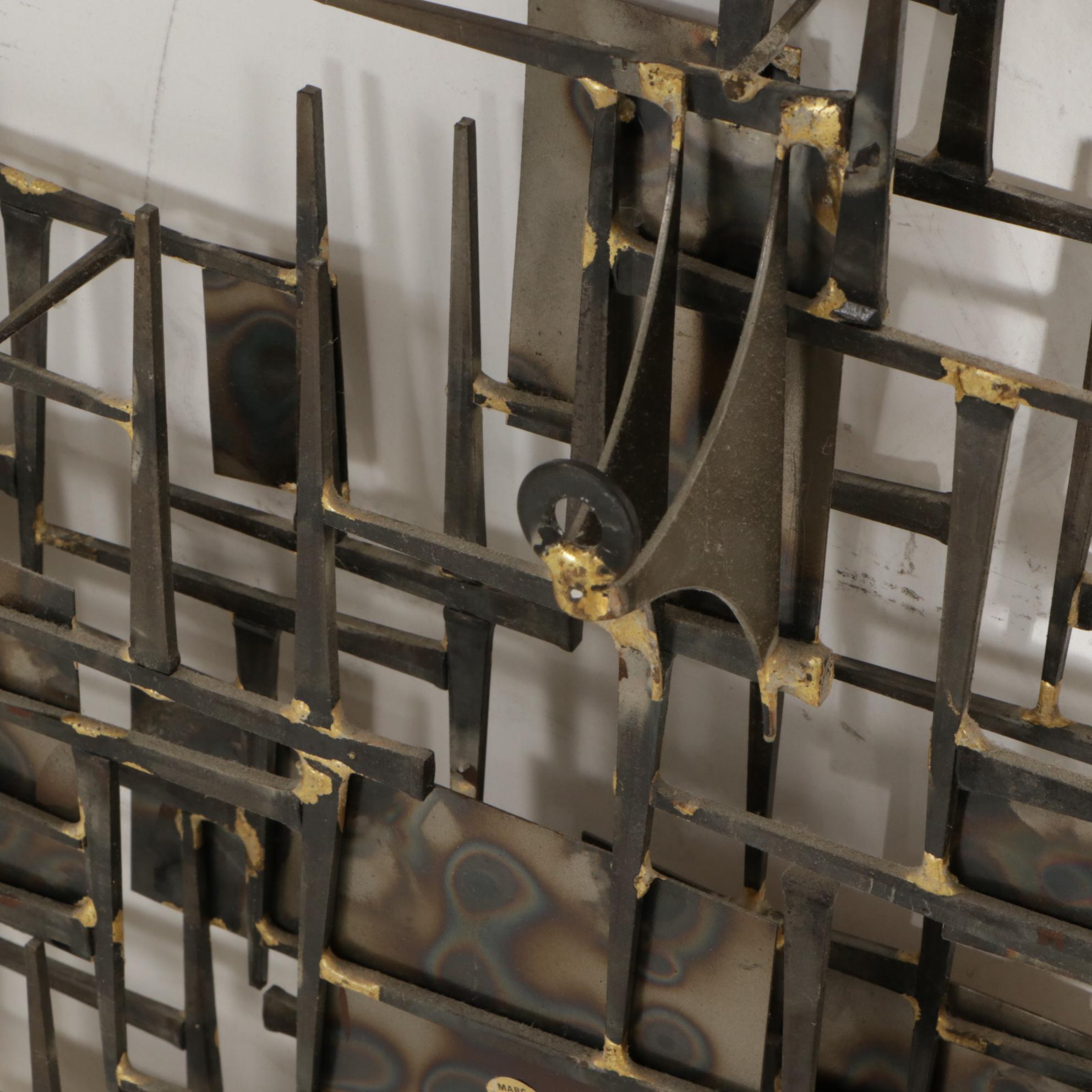 Marc Weinstein Brutalist Welded Nail and Sheet Metal Wall Sculpture