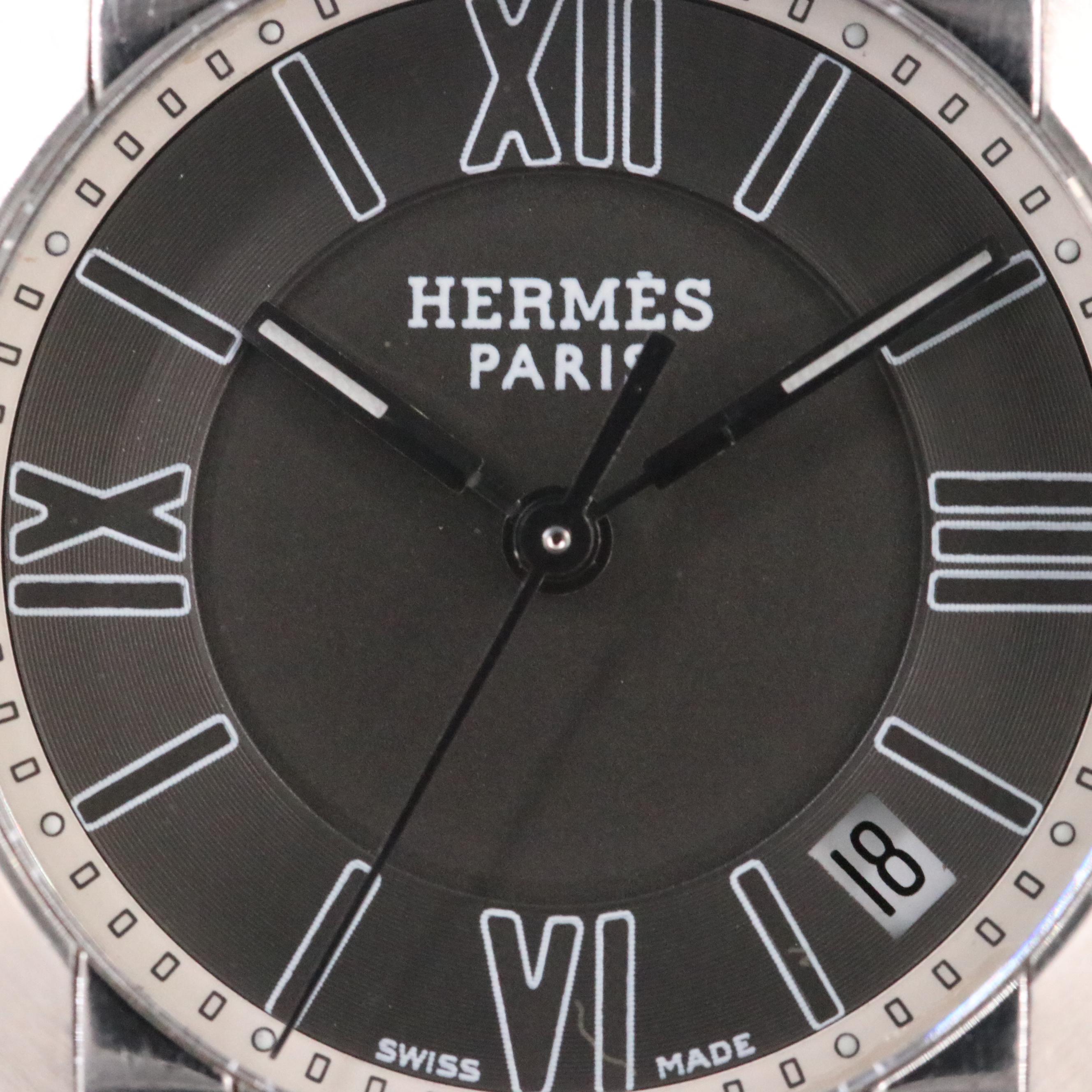 Hermès Nomad NO1.210 Grey Dial 27.5mm Steel Automatic Quartz Watch