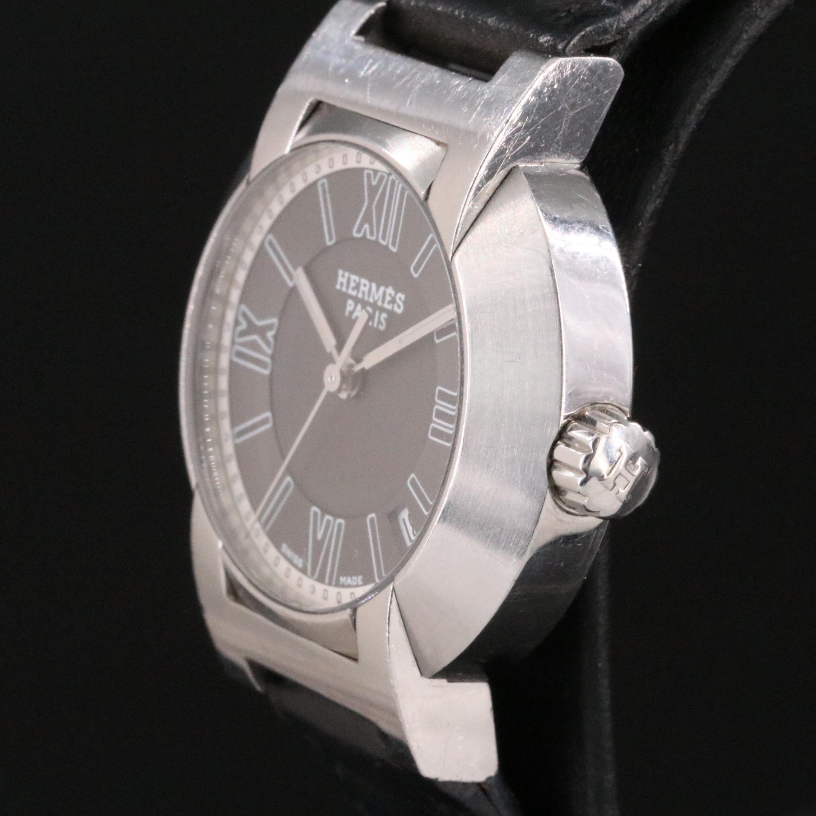 Hermès Nomad NO1.210 Grey Dial 27.5mm Steel Automatic Quartz Watch