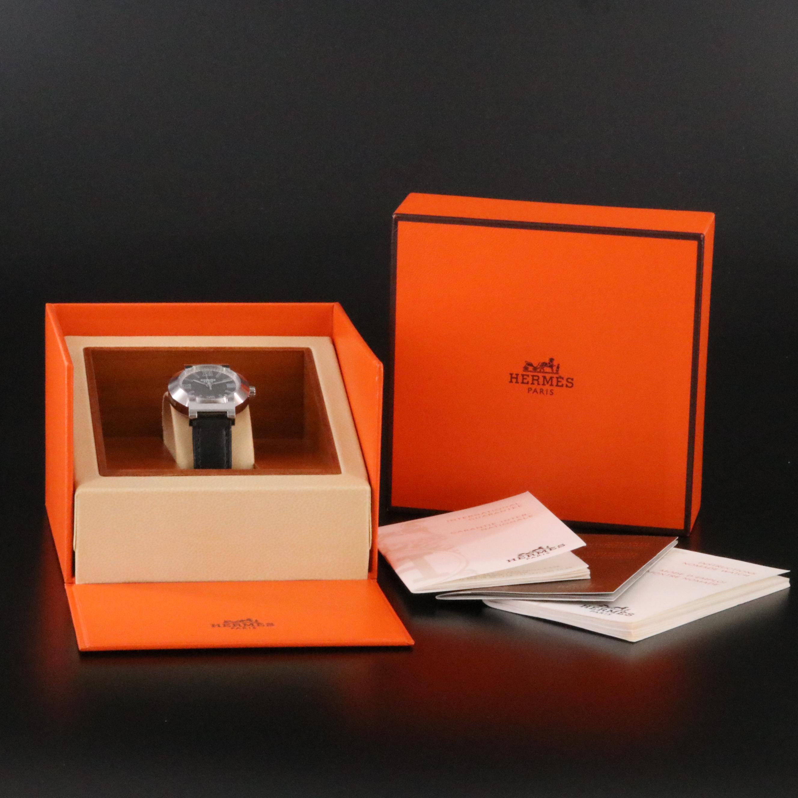 Hermès Nomad NO1.210 Grey Dial 27.5mm Steel Automatic Quartz Watch