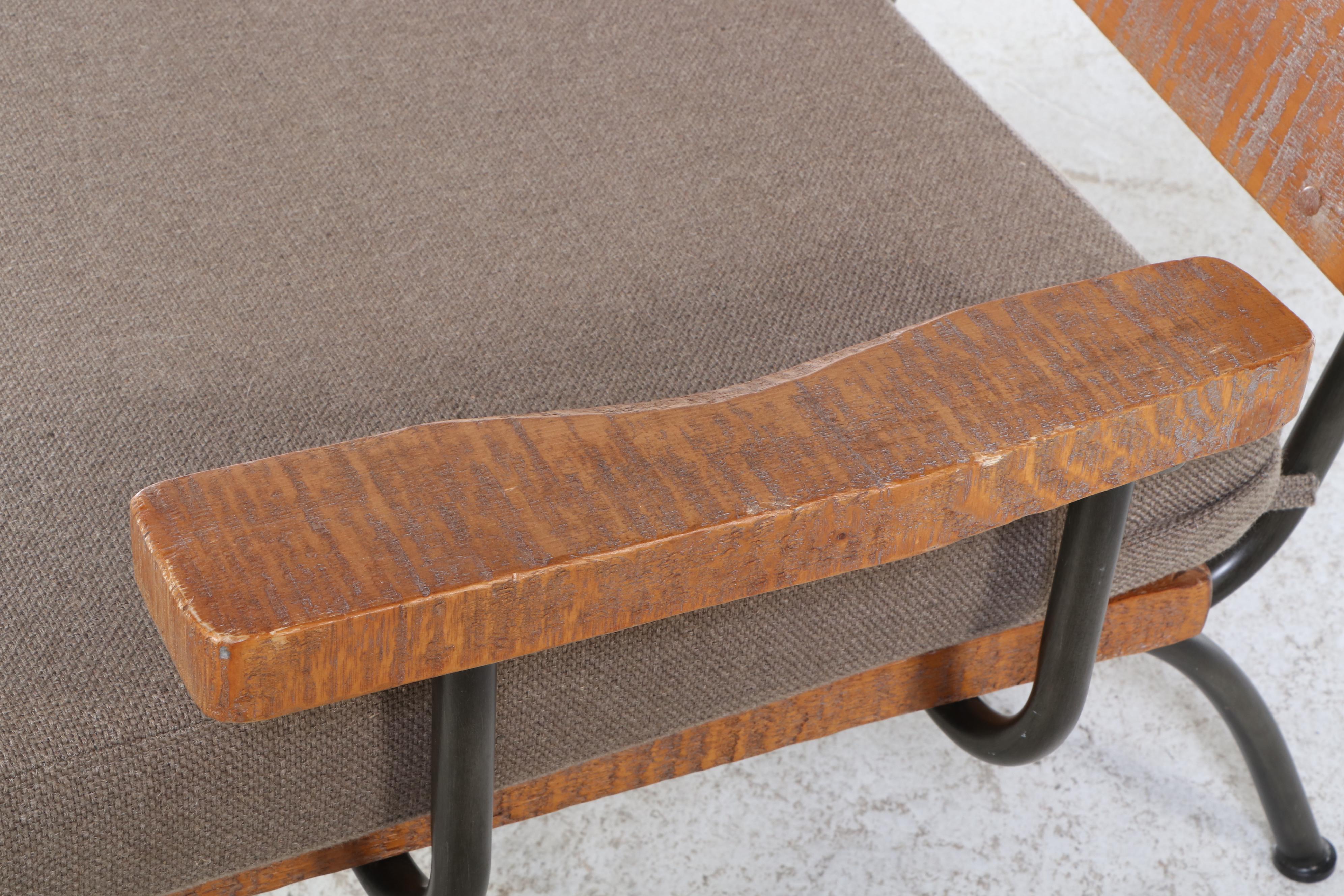 Furniture of America Industrial Style Wood and Metal Lounge Chair