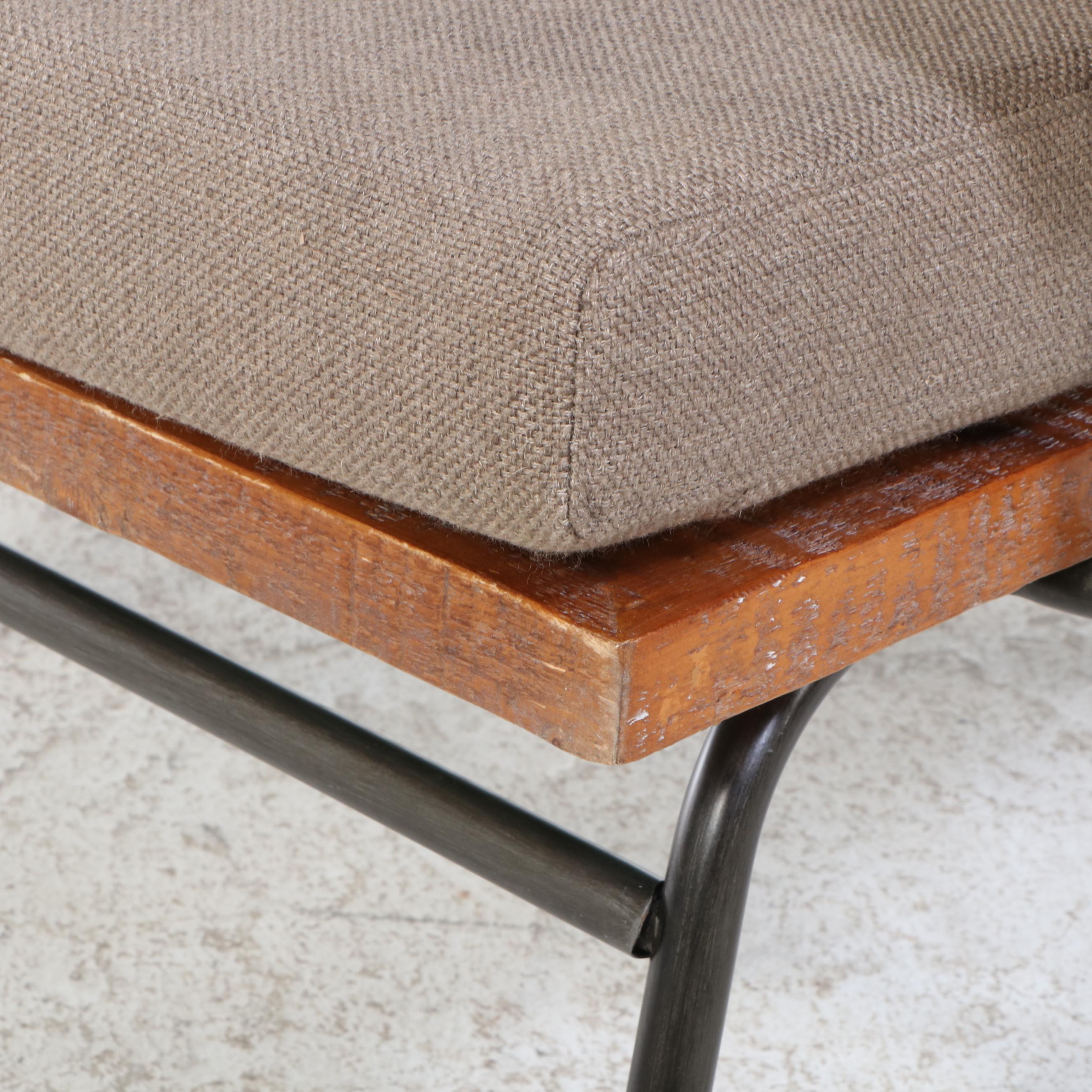 Furniture of America Industrial Style Wood and Metal Lounge Chair