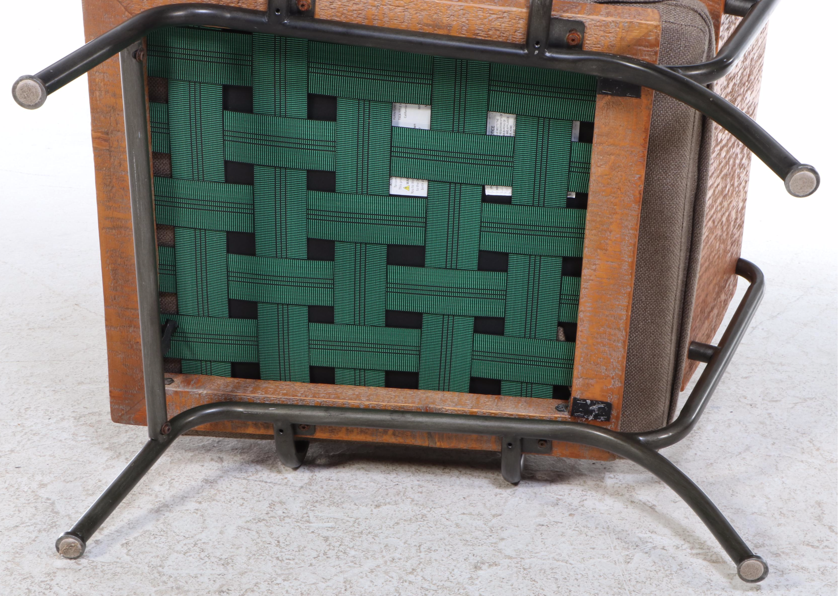 Furniture of America Industrial Style Wood and Metal Lounge Chair