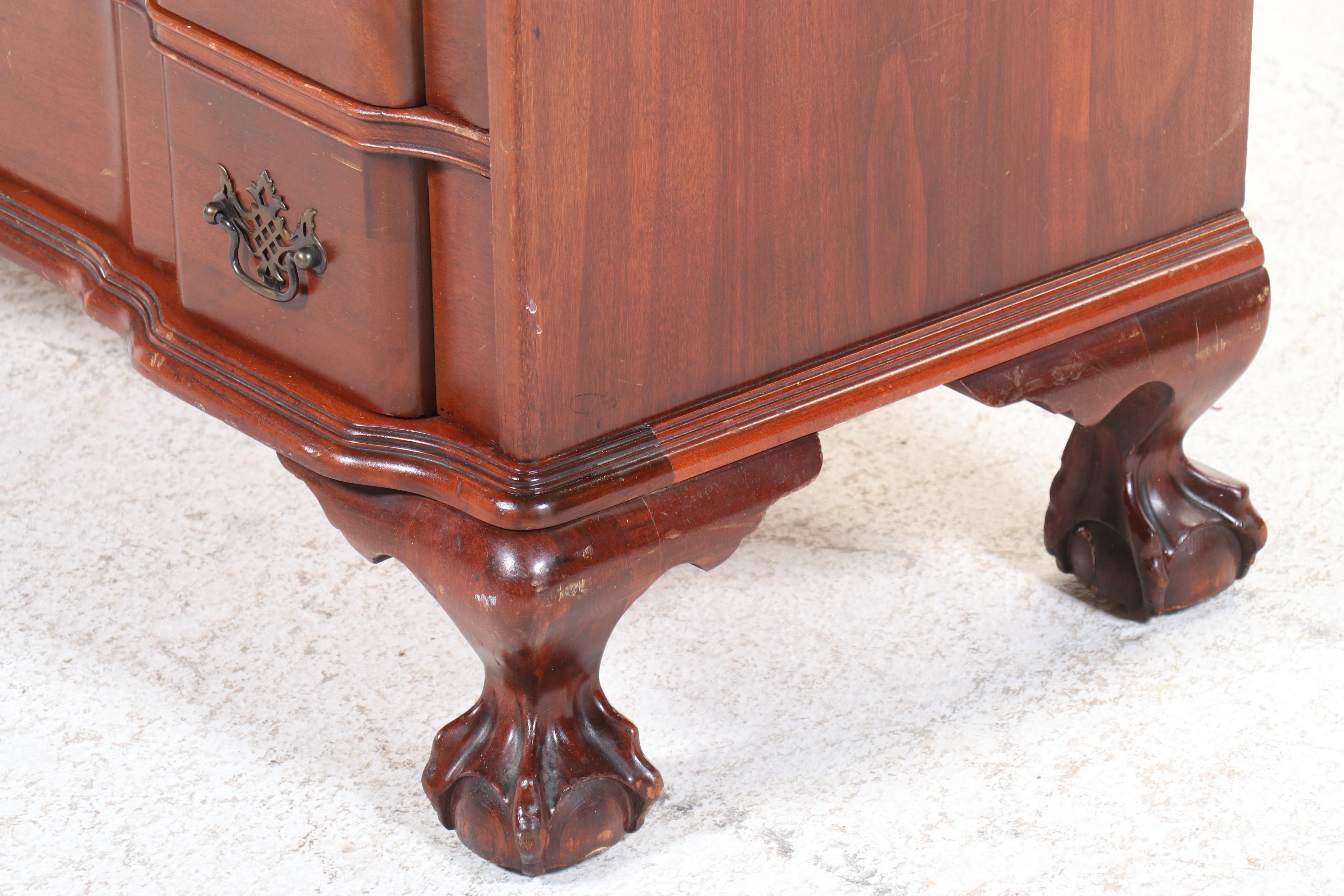 Chippendale Style Mahogany Secretary Desk with Hutch, 20th Century