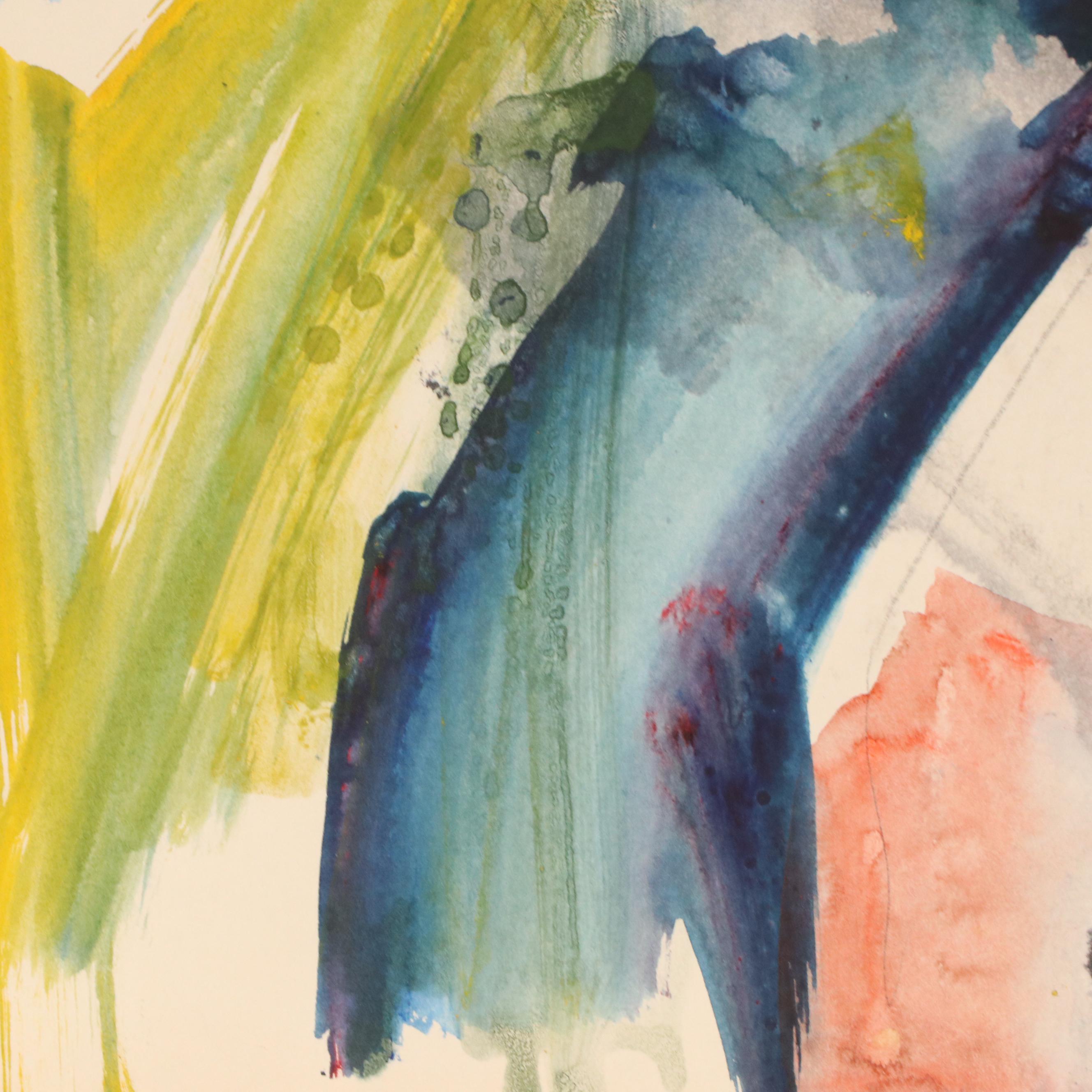 Jack Meanwell Modern Figural Watercolor Painting, 1982