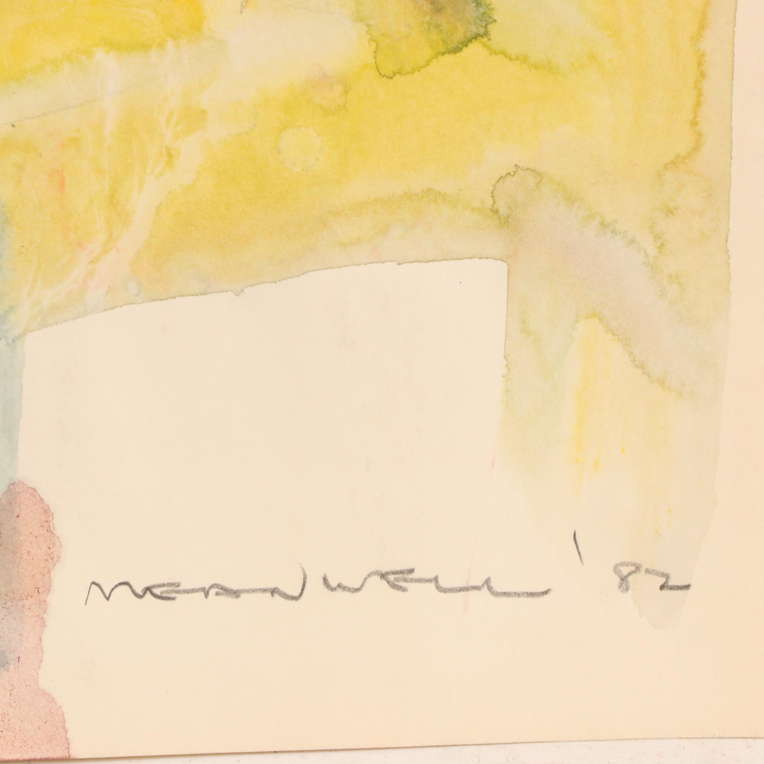 Jack Meanwell Modern Figural Watercolor Painting, 1982