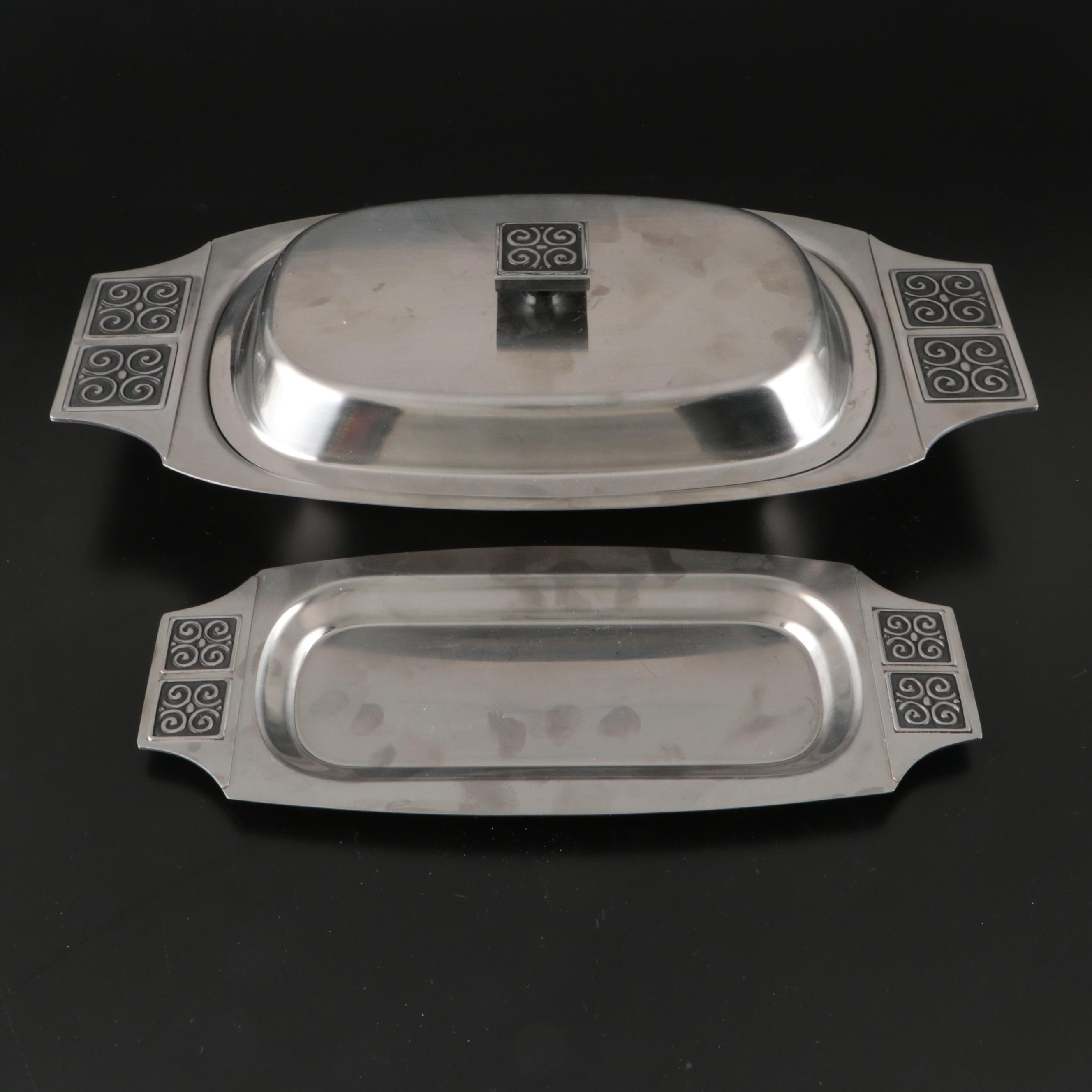 Rogers Insilco Stainless Steel Serving Dishes and Napkin Rings