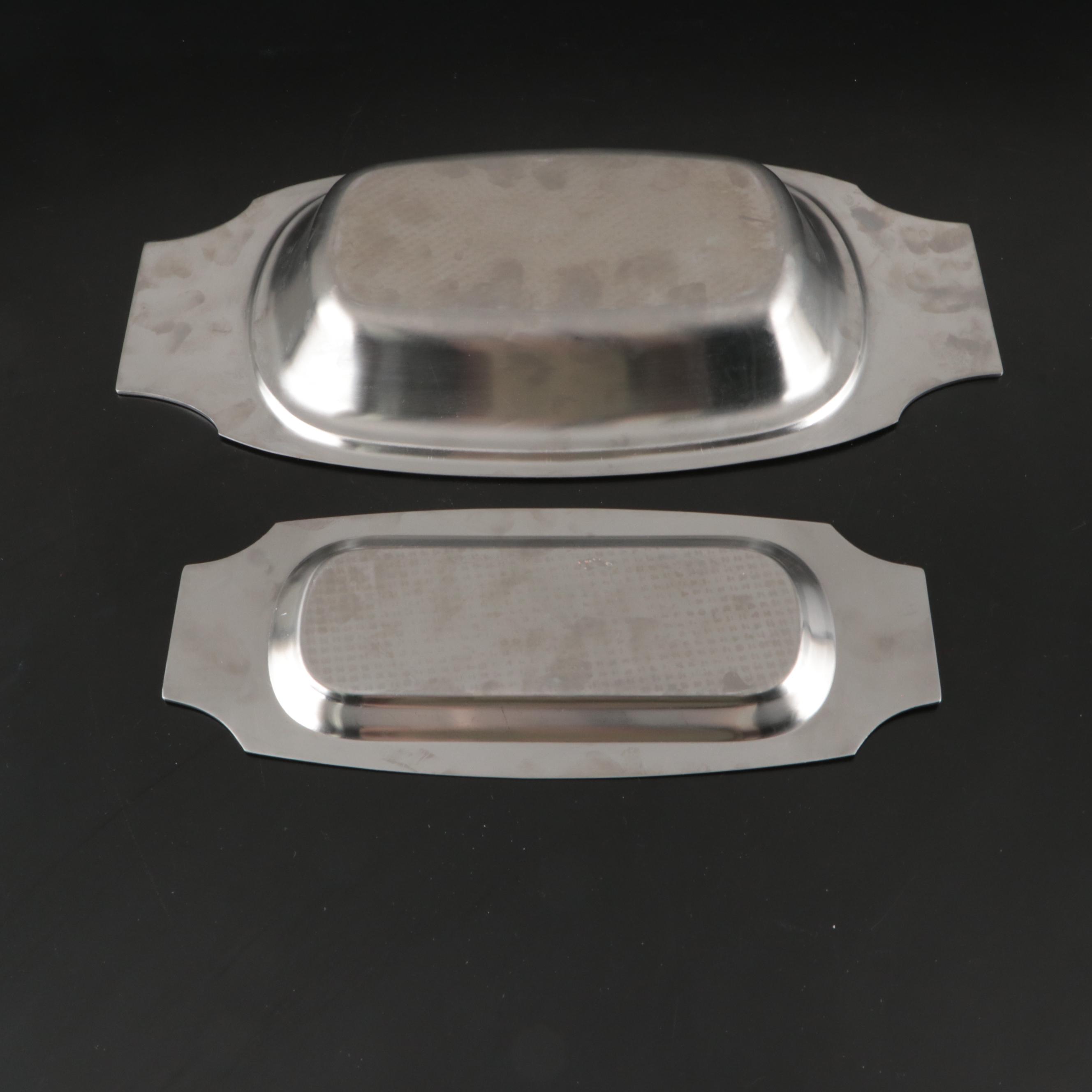Rogers Insilco Stainless Steel Serving Dishes and Napkin Rings