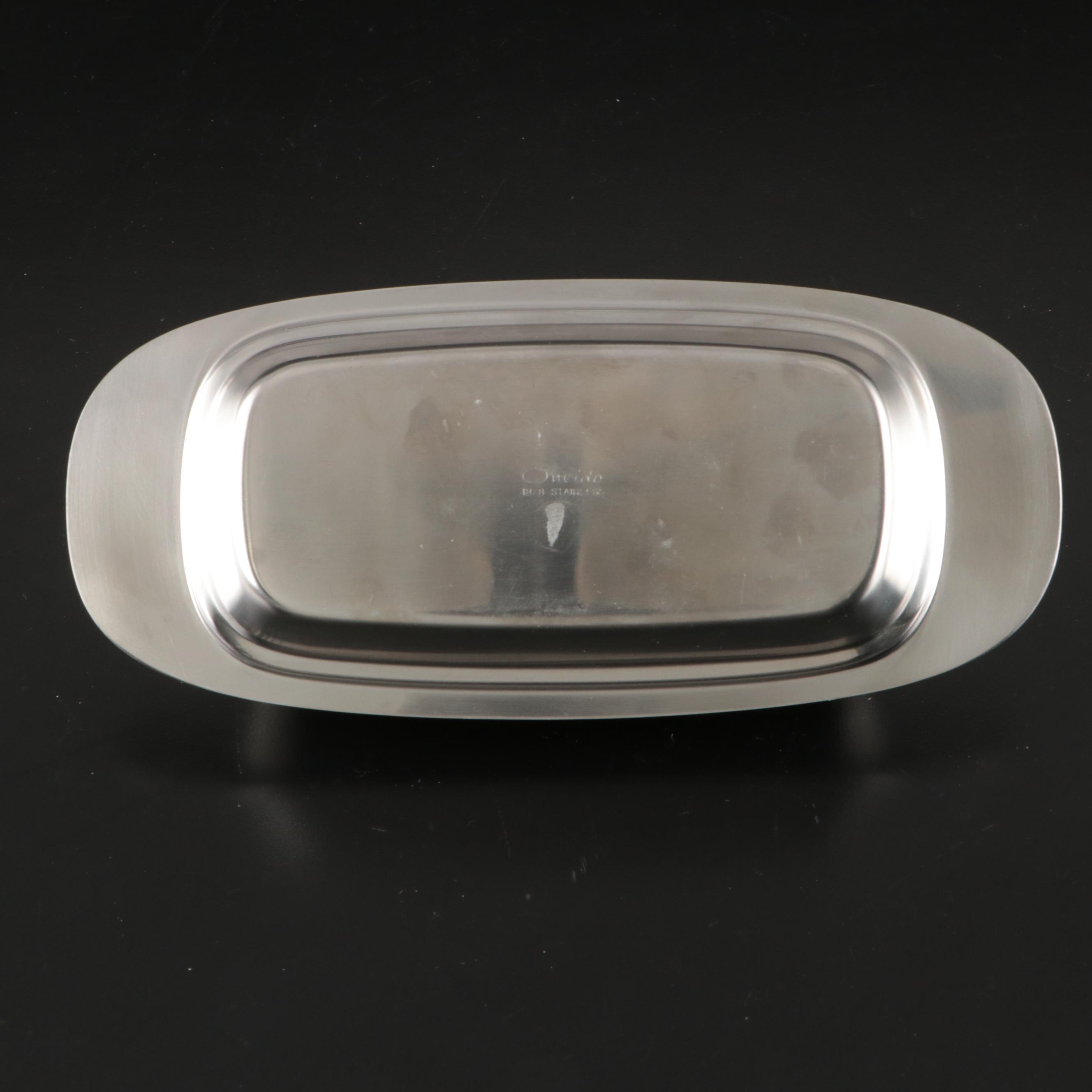 Rogers Insilco Stainless Steel Serving Dishes and Napkin Rings