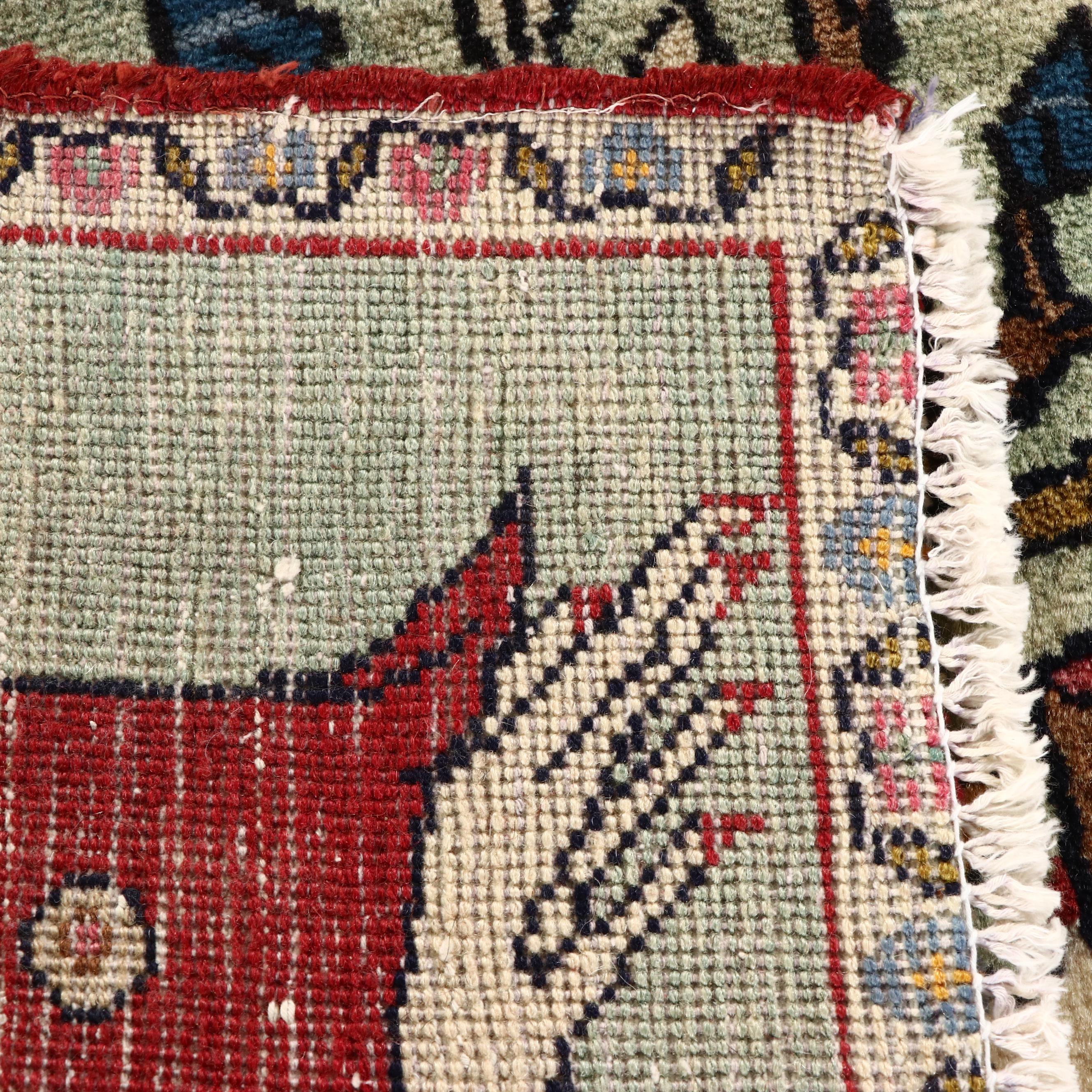 2'1 x 2'2 Hand-Knotted Northwest Persian Pictorial Accent Rug