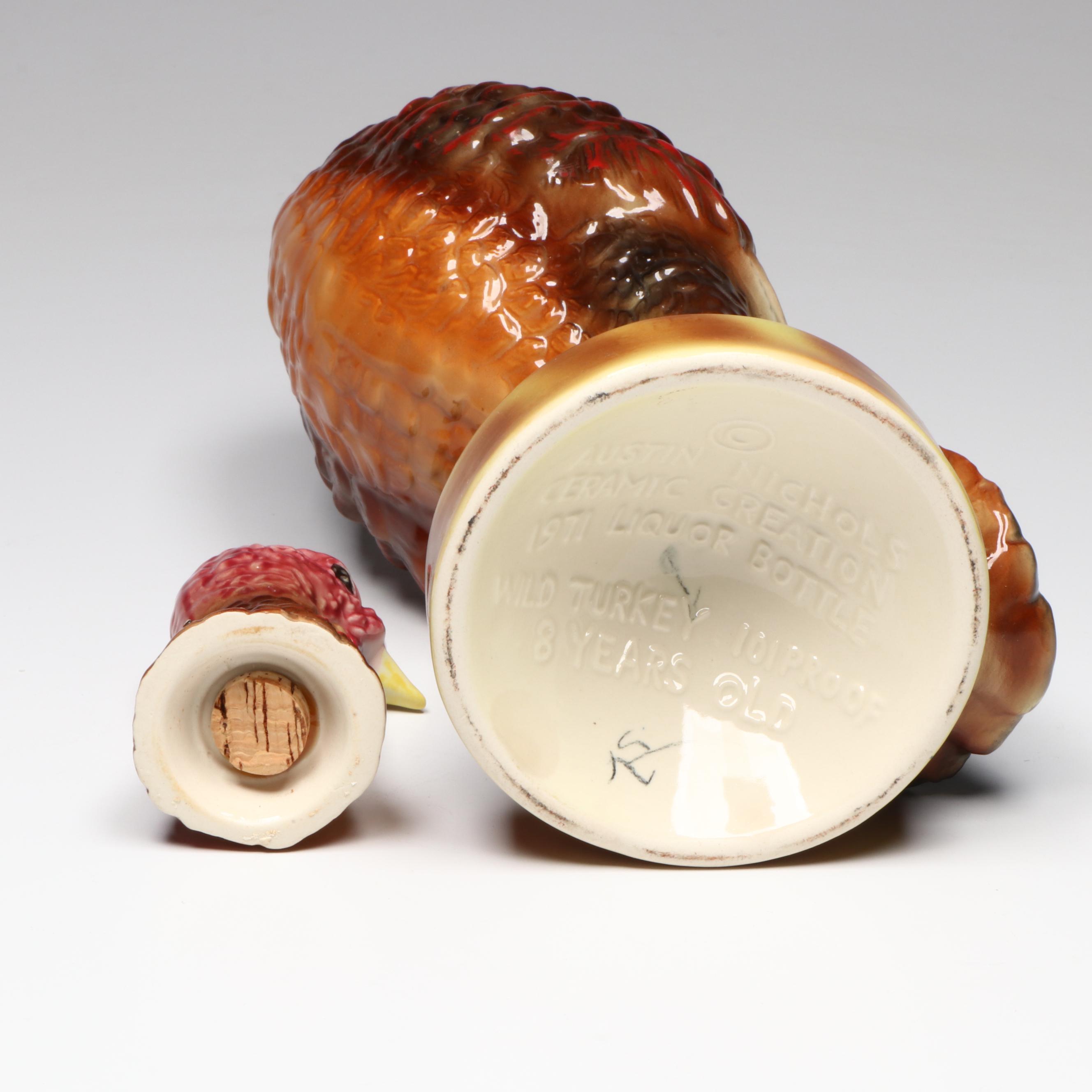 Austin Nichols for Wild Turkey Ceramic Decanter with Shot Glasses