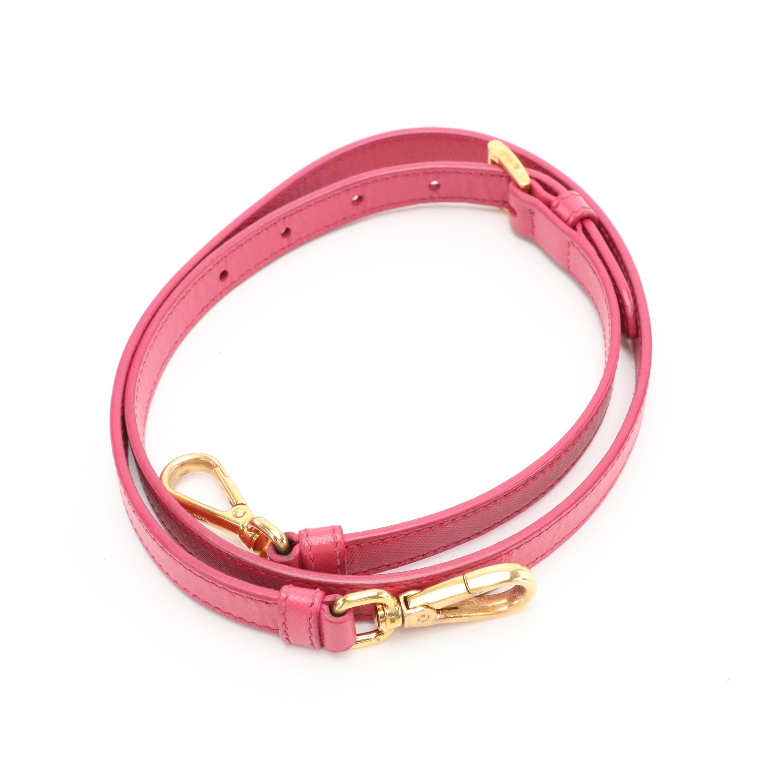 Prada Medium Galleria Double Zip Two-Way Bag in Pink Saffiano Leather