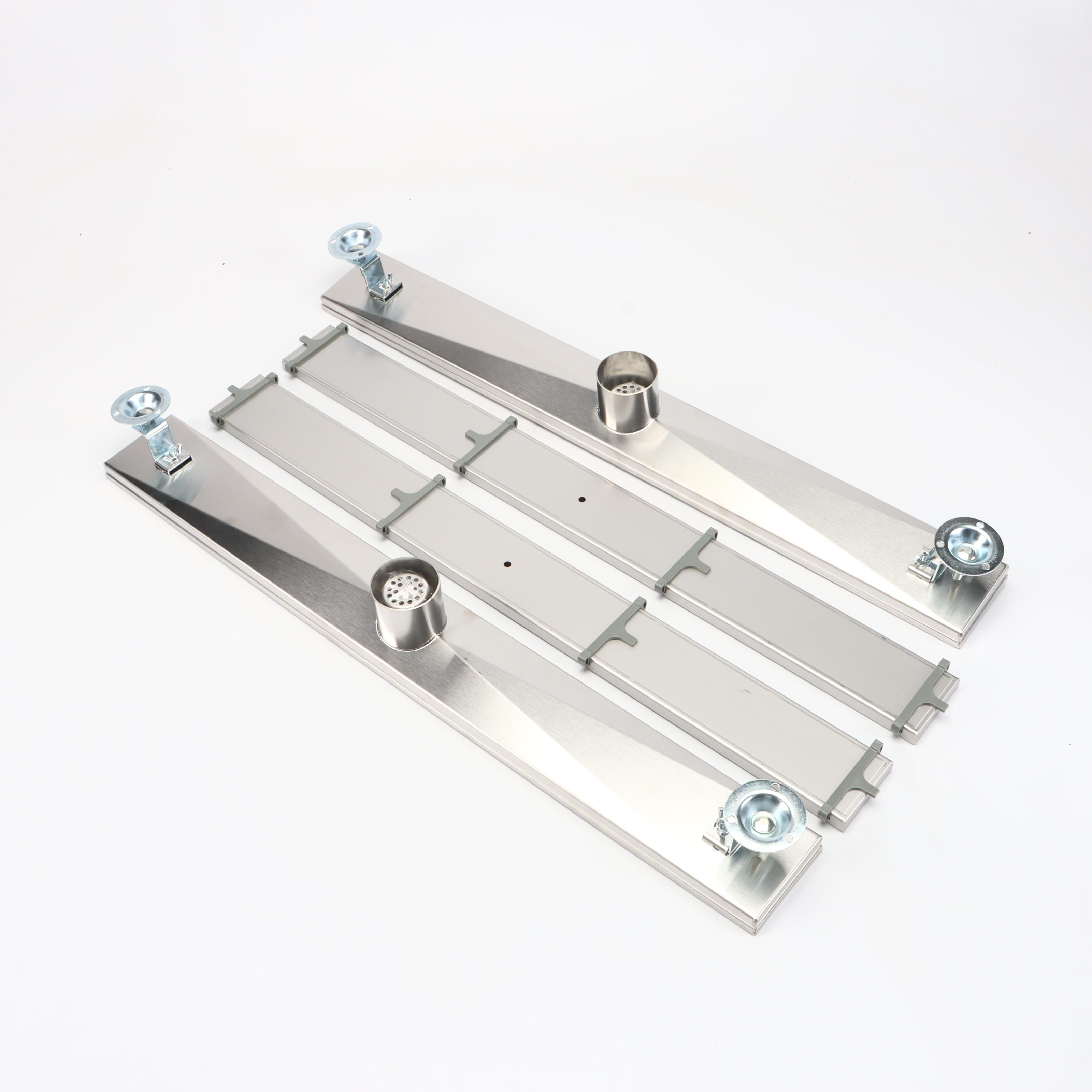 28" Linear Tile-In Shower Drains in Brushed Stainless Steel, Pair