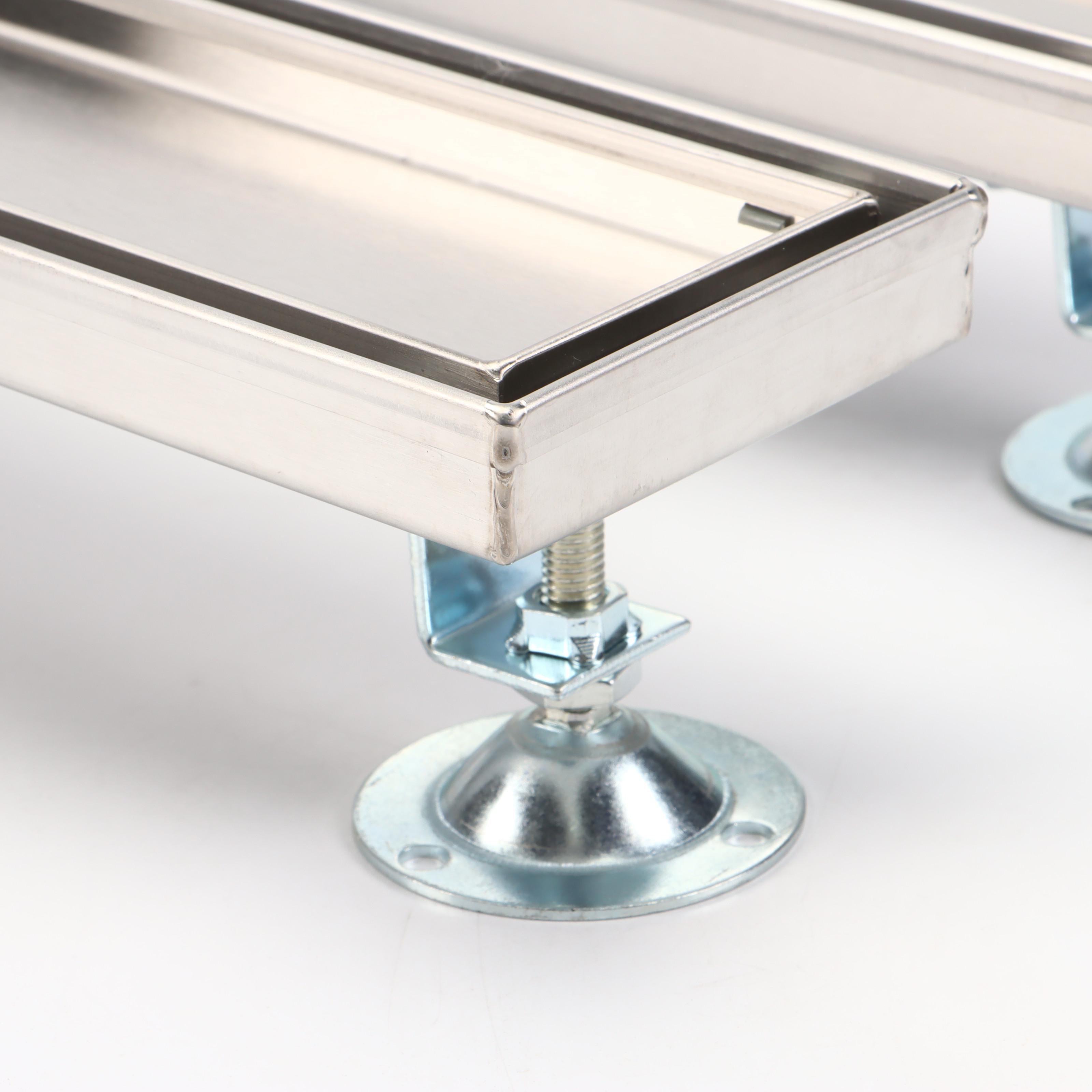 28" Linear Tile-In Shower Drains in Brushed Stainless Steel, Pair