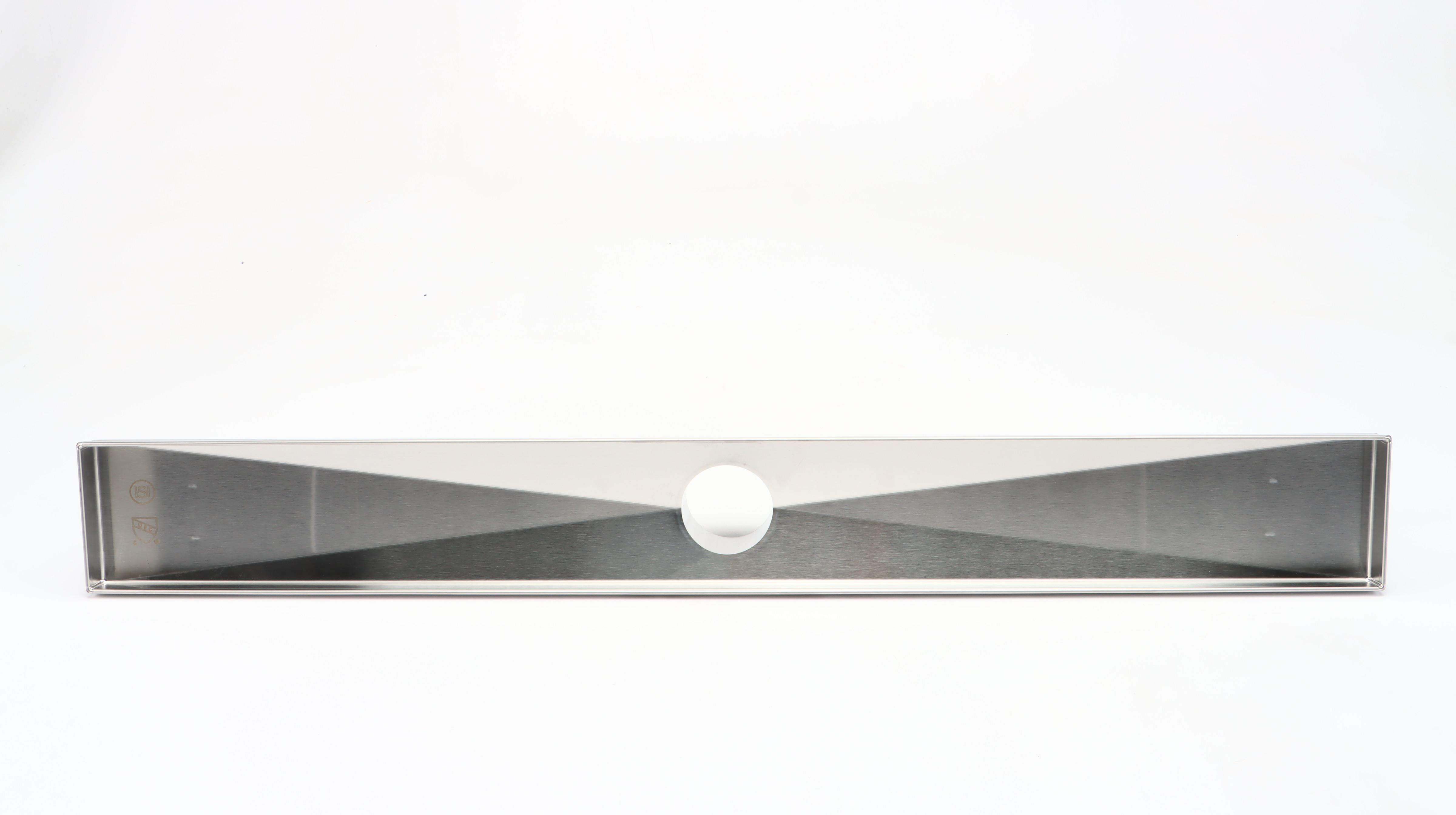 28" Linear Tile-In Shower Drains in Brushed Stainless Steel, Pair