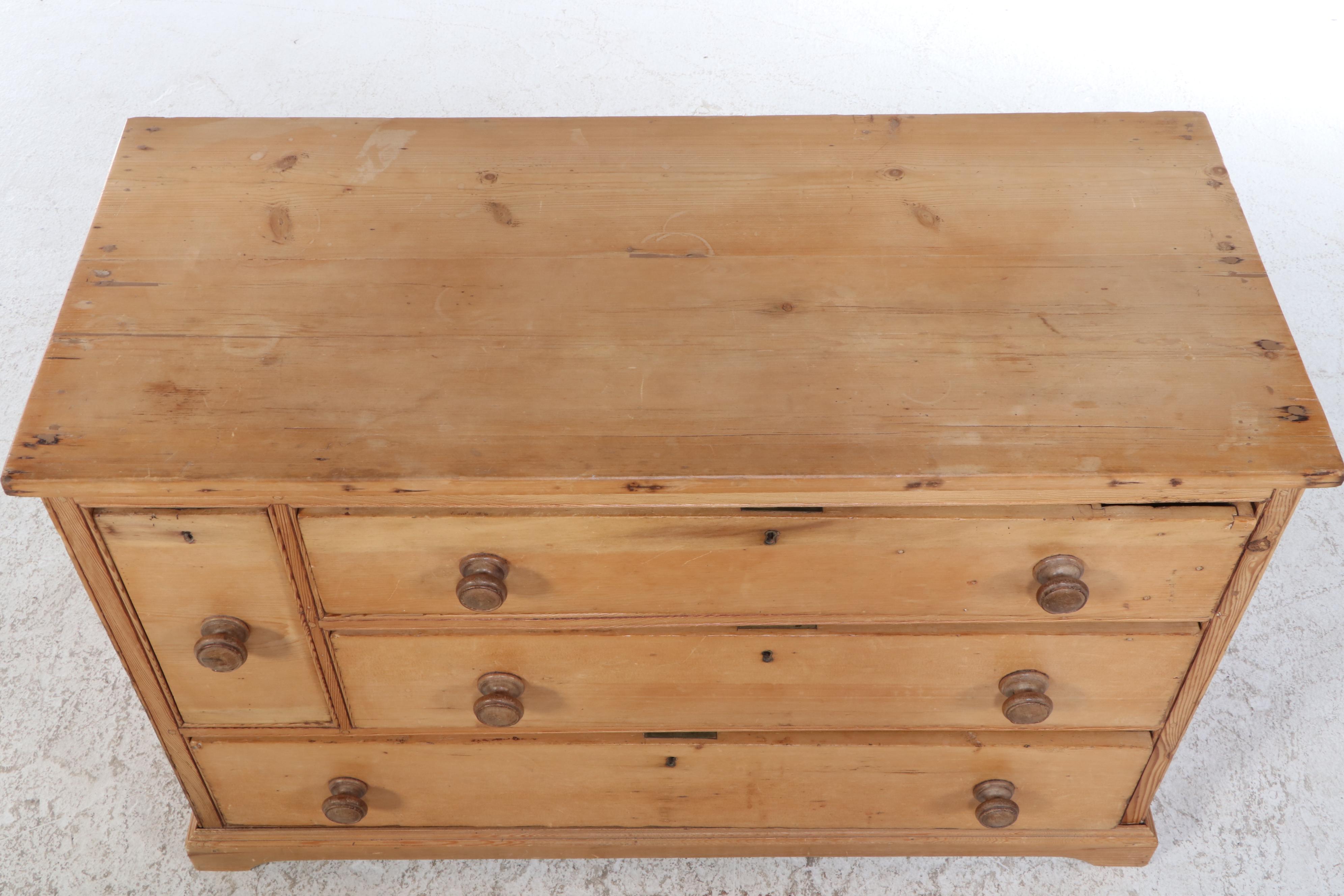 Primitive Style Pine Chest of Drawers, 19th Century