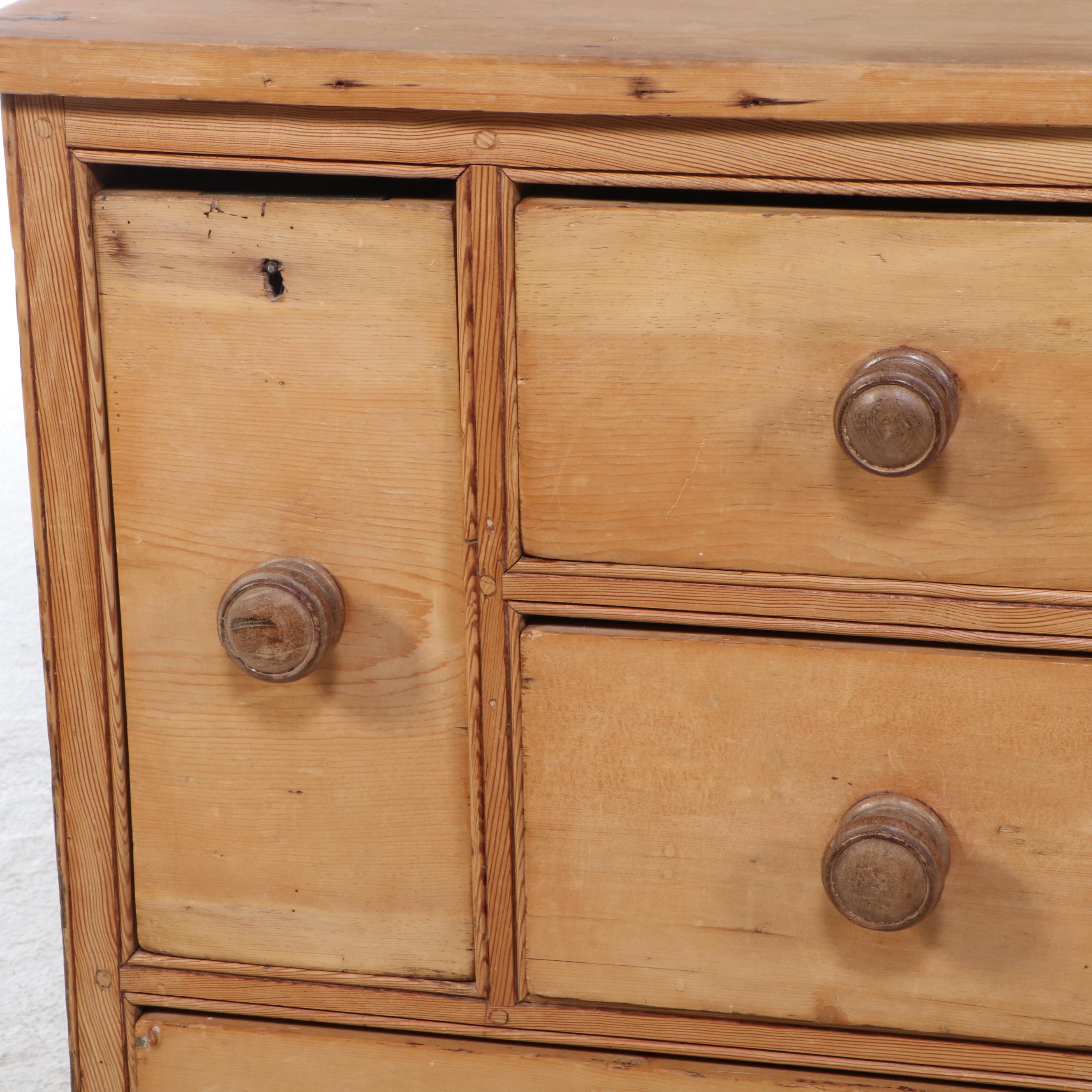 Primitive Style Pine Chest of Drawers, 19th Century