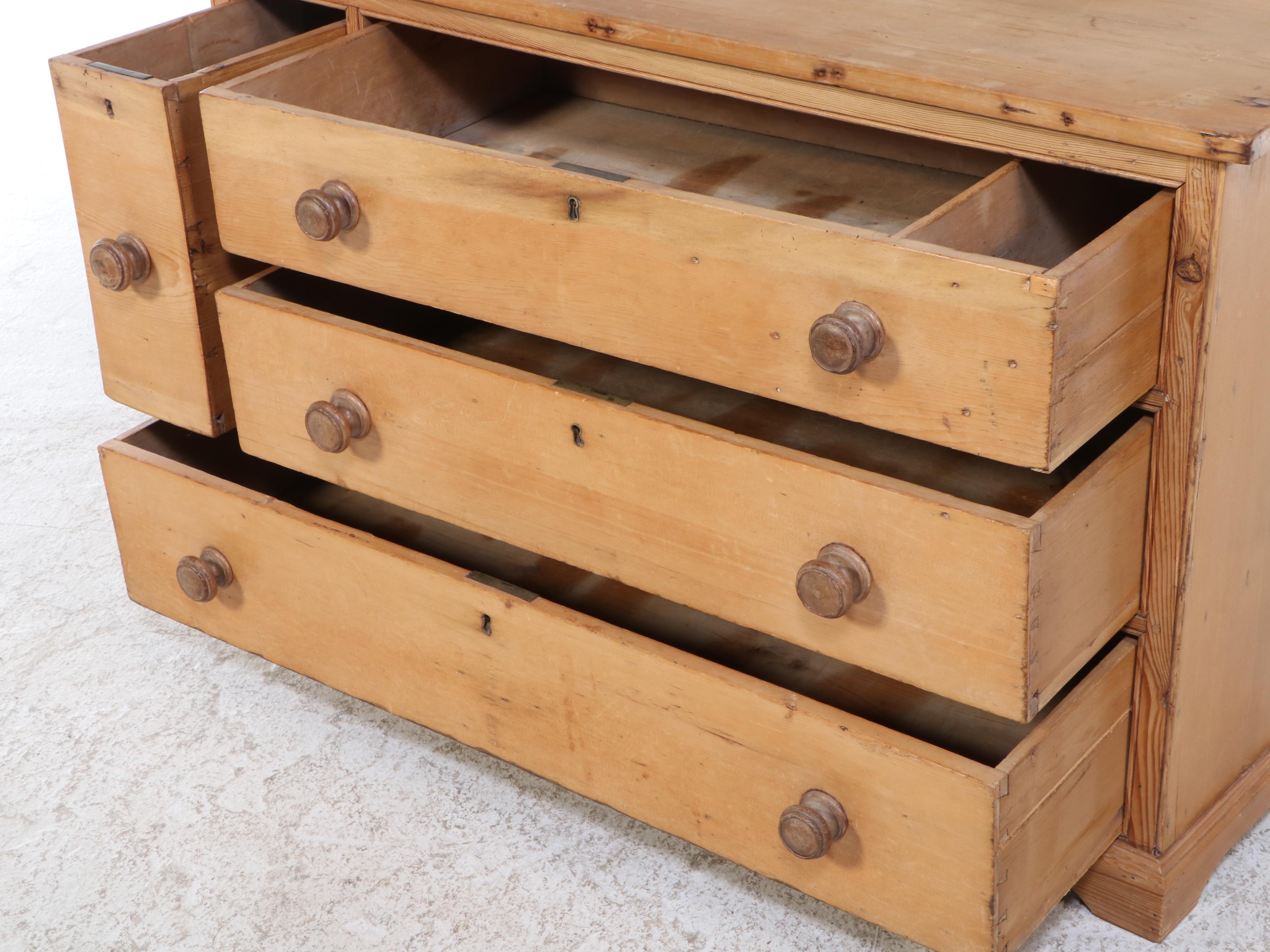 Primitive Style Pine Chest of Drawers, 19th Century