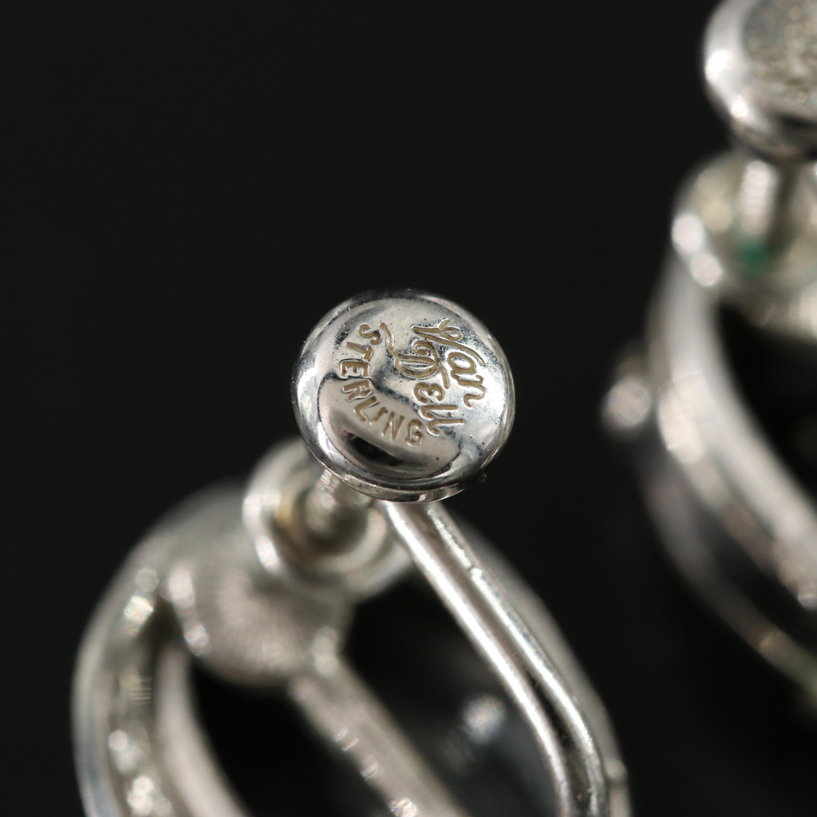 Van Dell Sterling Filigree and Faux Hematite Earrings