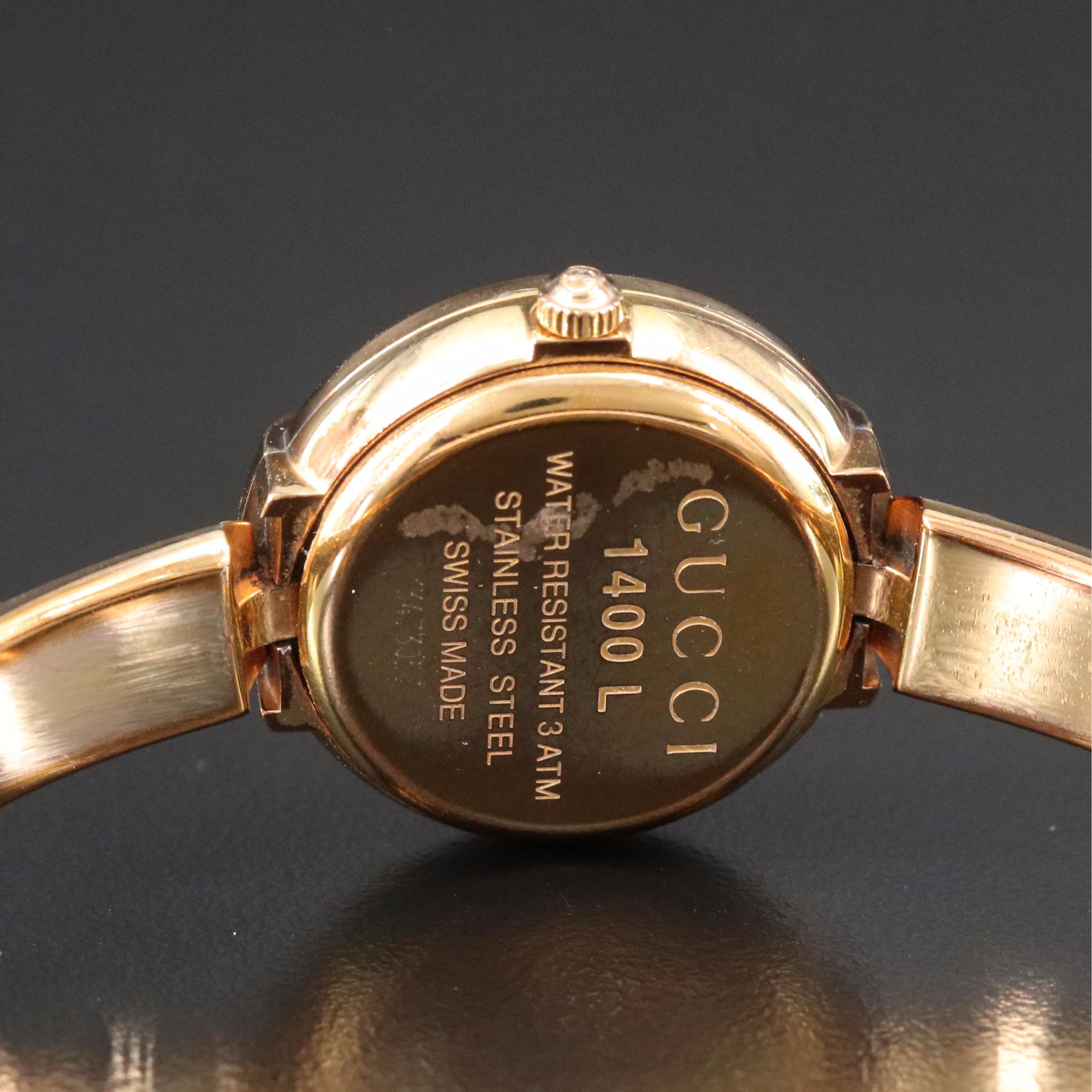 Gucci 1400L Pink Dial 25.5mm Gold-Plated Quartz Watch