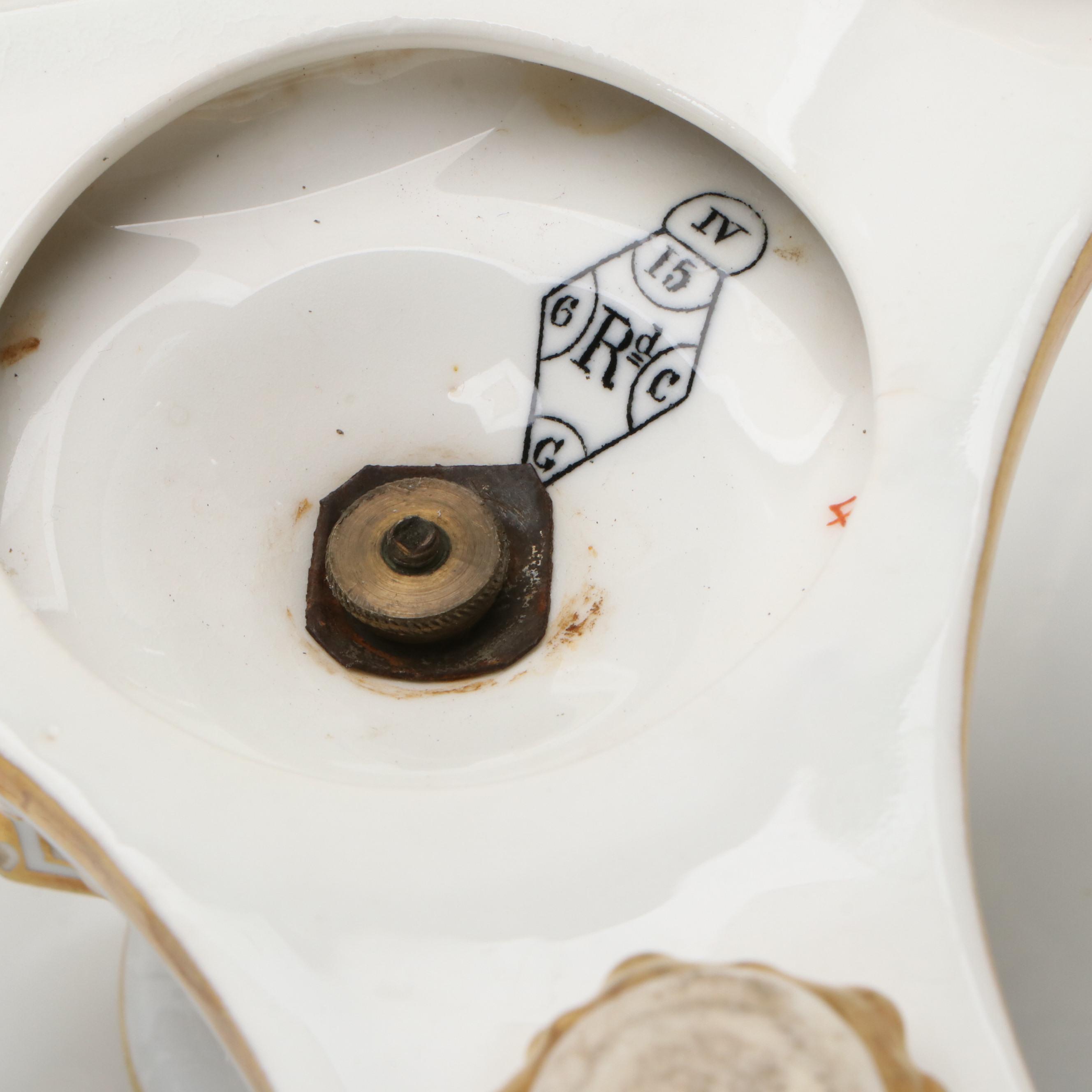 English Porcelain Botanical Pattern Tazza, Late 19th Century