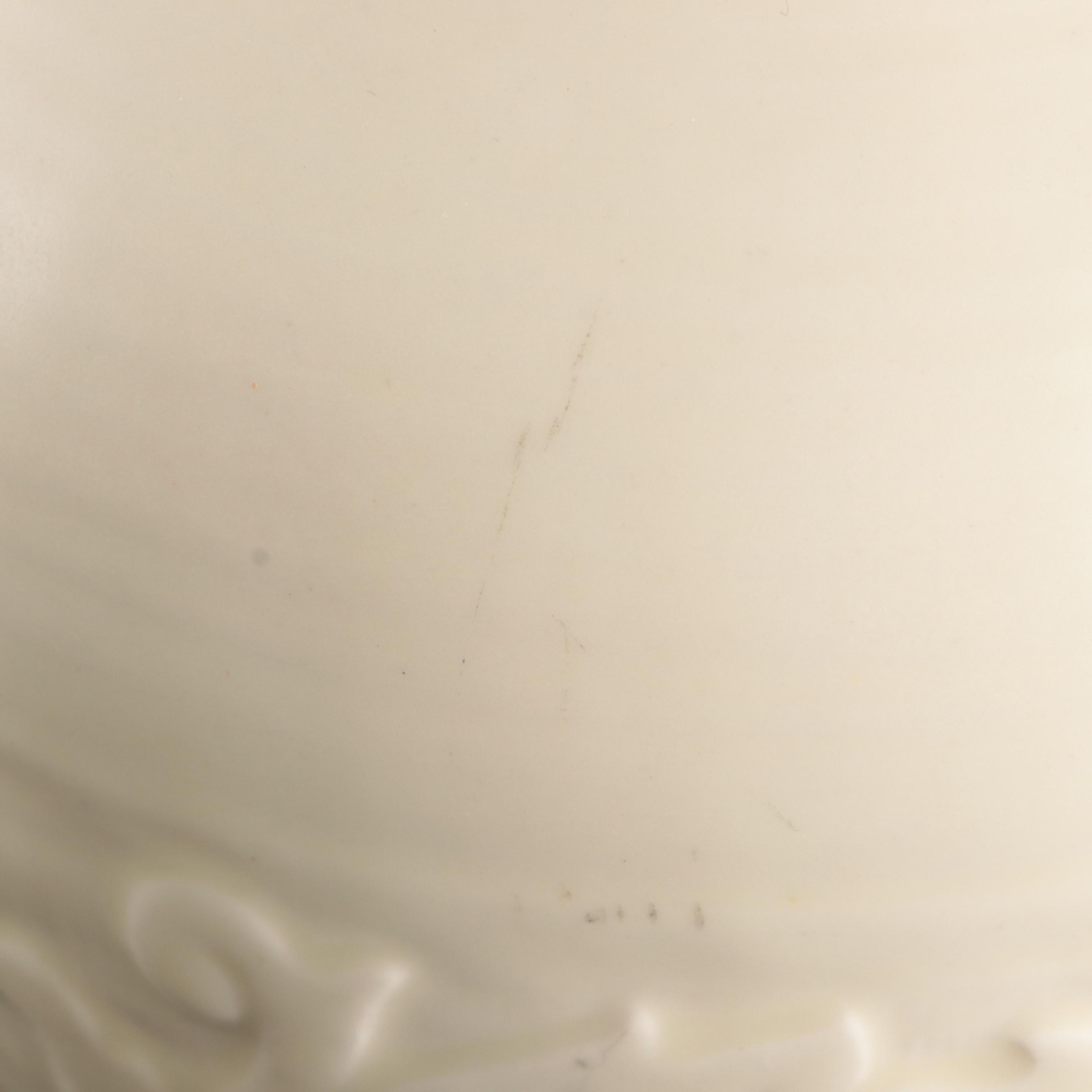 Pair of Rookwood Pottery Low Relief Ivory Ceramic Urn Table Lamps, 1938