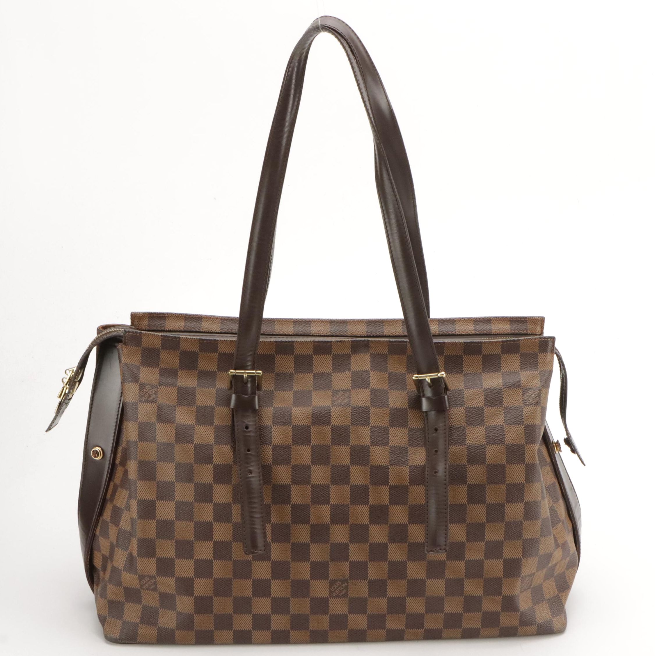 Louis Vuitton Chelsea Shoulder Bag in Damier Ebene Coated Canvas and Leather
