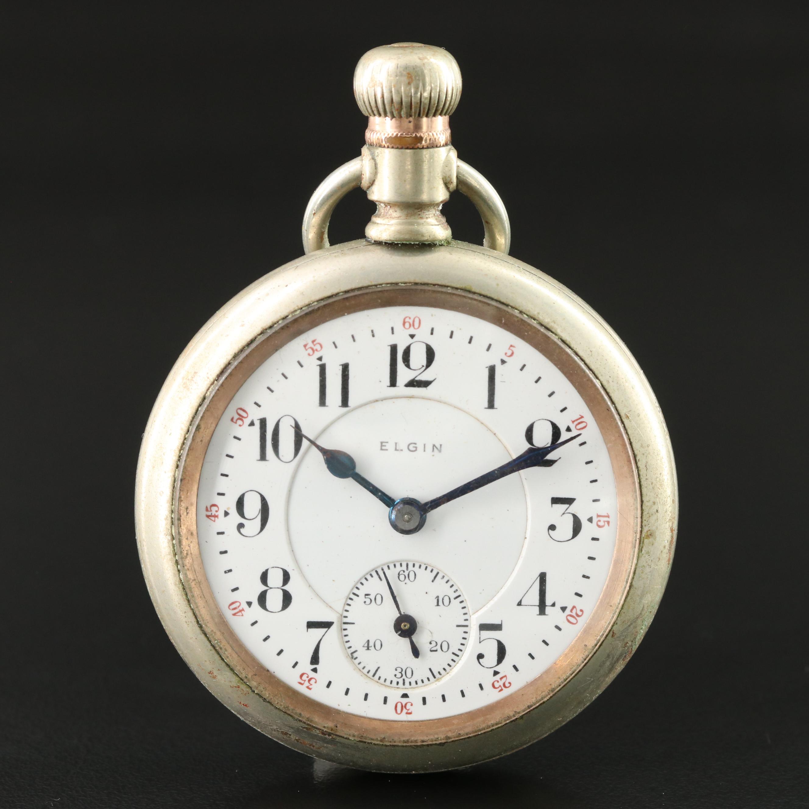 1905 Elgin Railroad Grade Nickel Pocket Watch